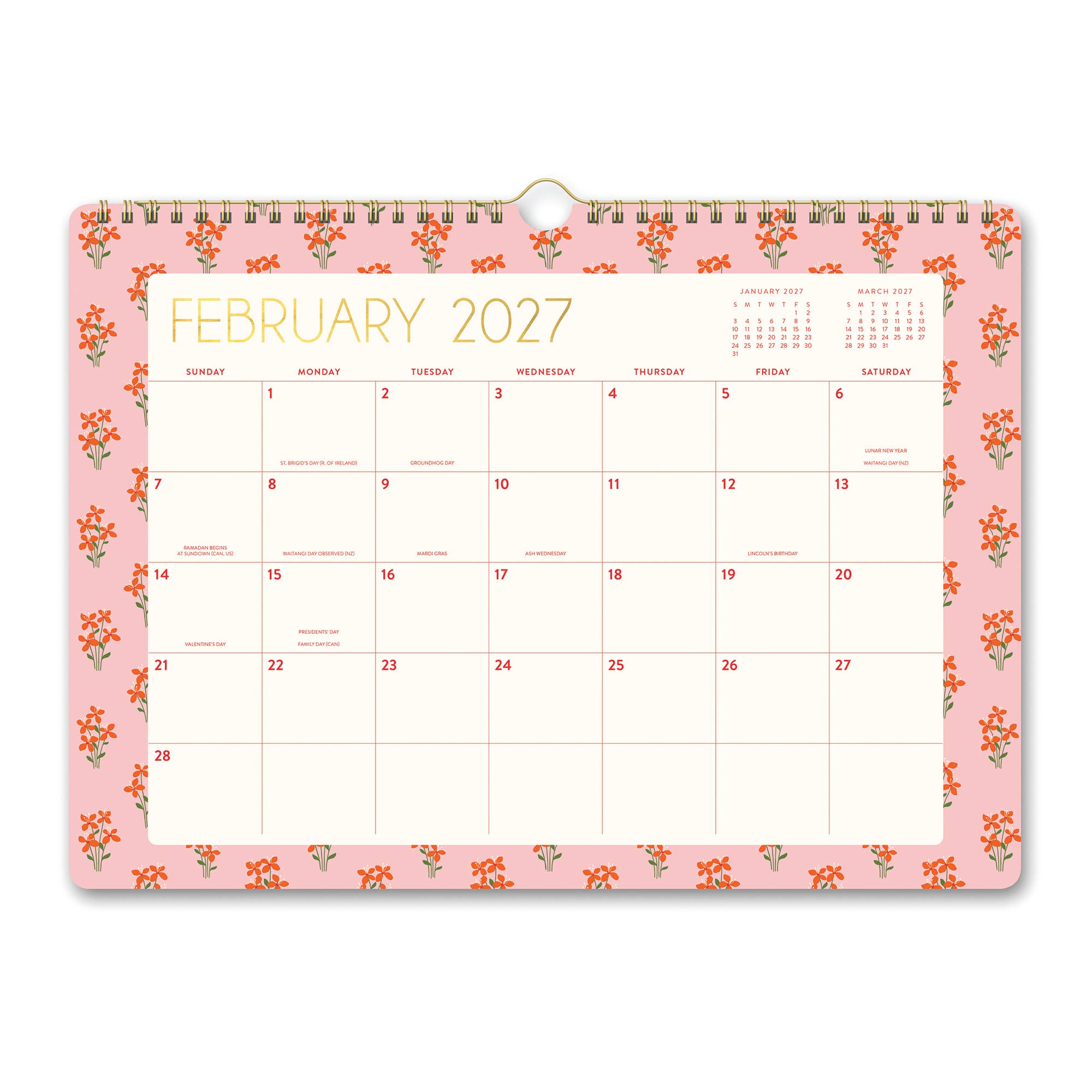 2027 Secret Garden Deluxe Wall Calendar