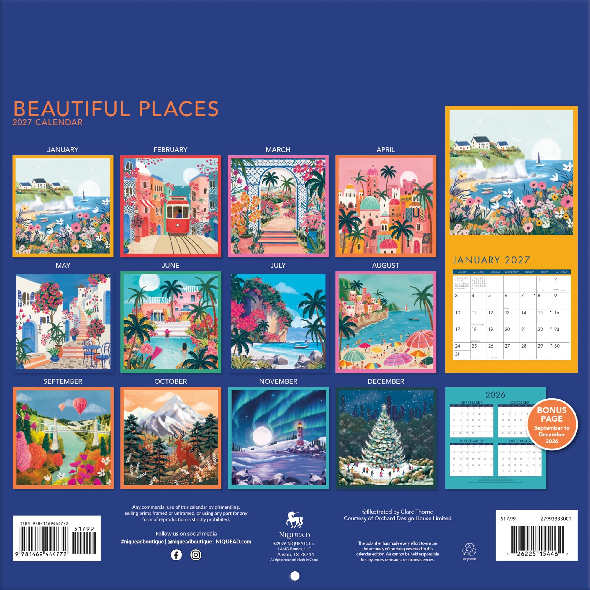 2027 Beautiful Bright Places - Square Wall Calendar – image 2