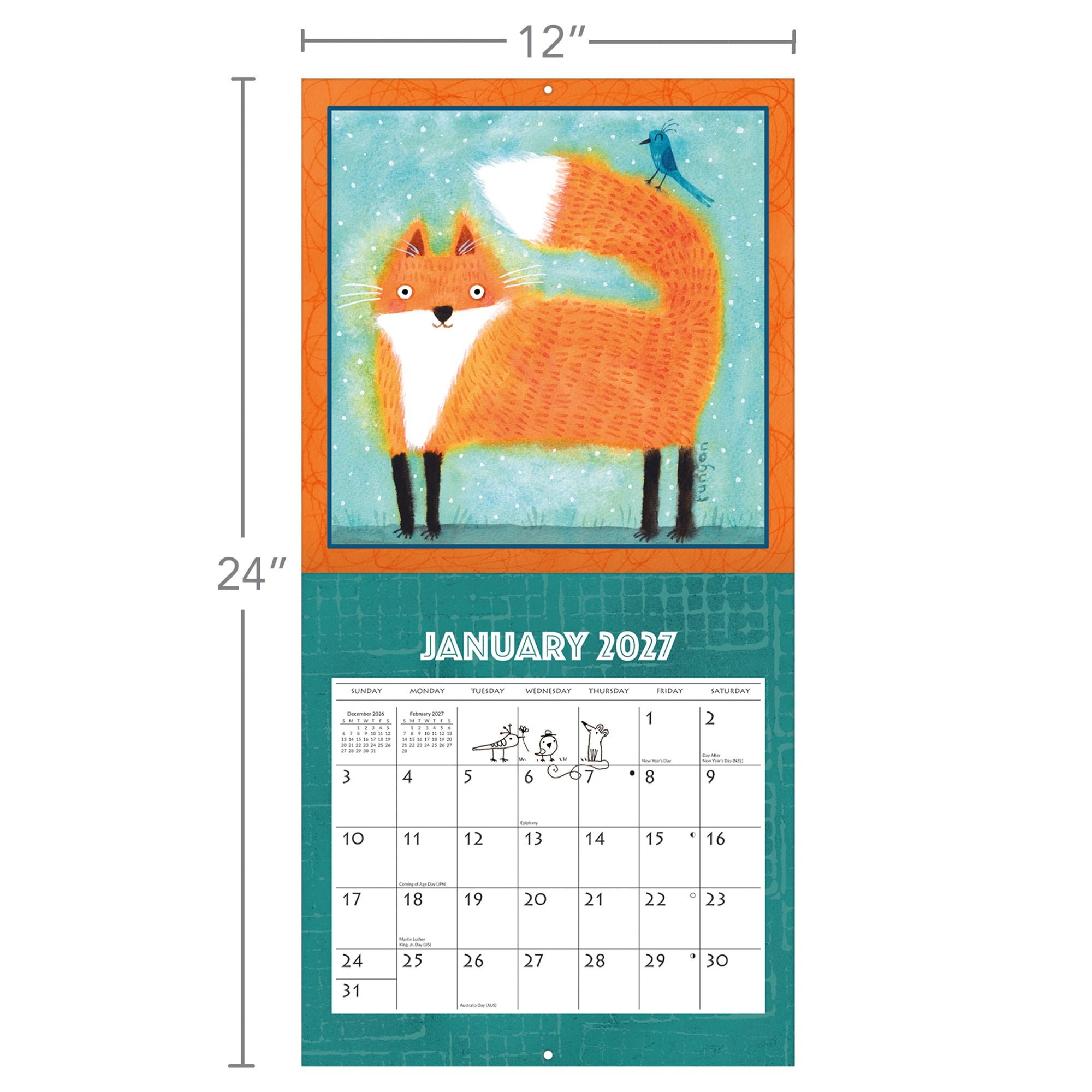 2027 Animals Great & Small - Square Wall Calendar – image 4