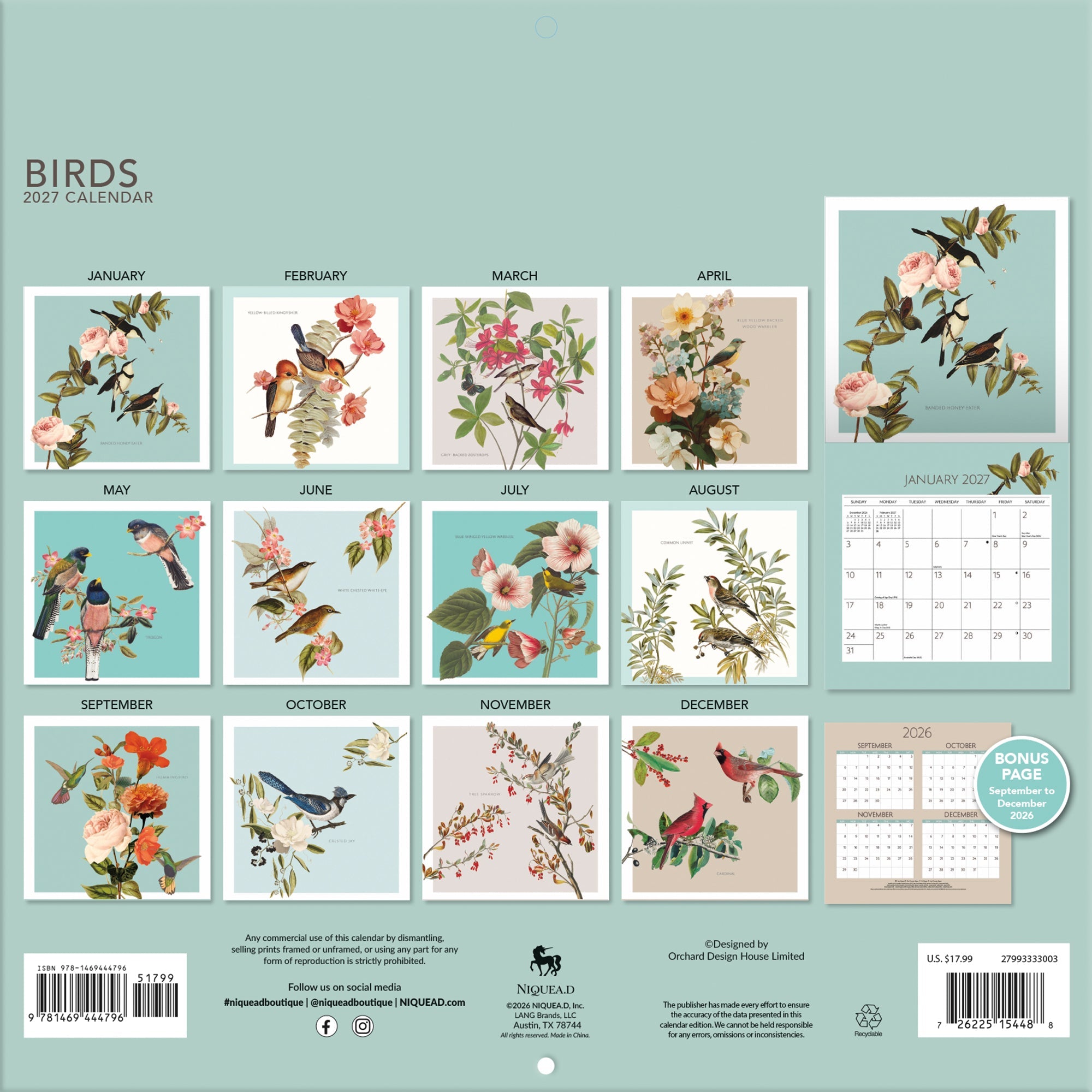 2027 Birds - Square Wall Calendar – image 2