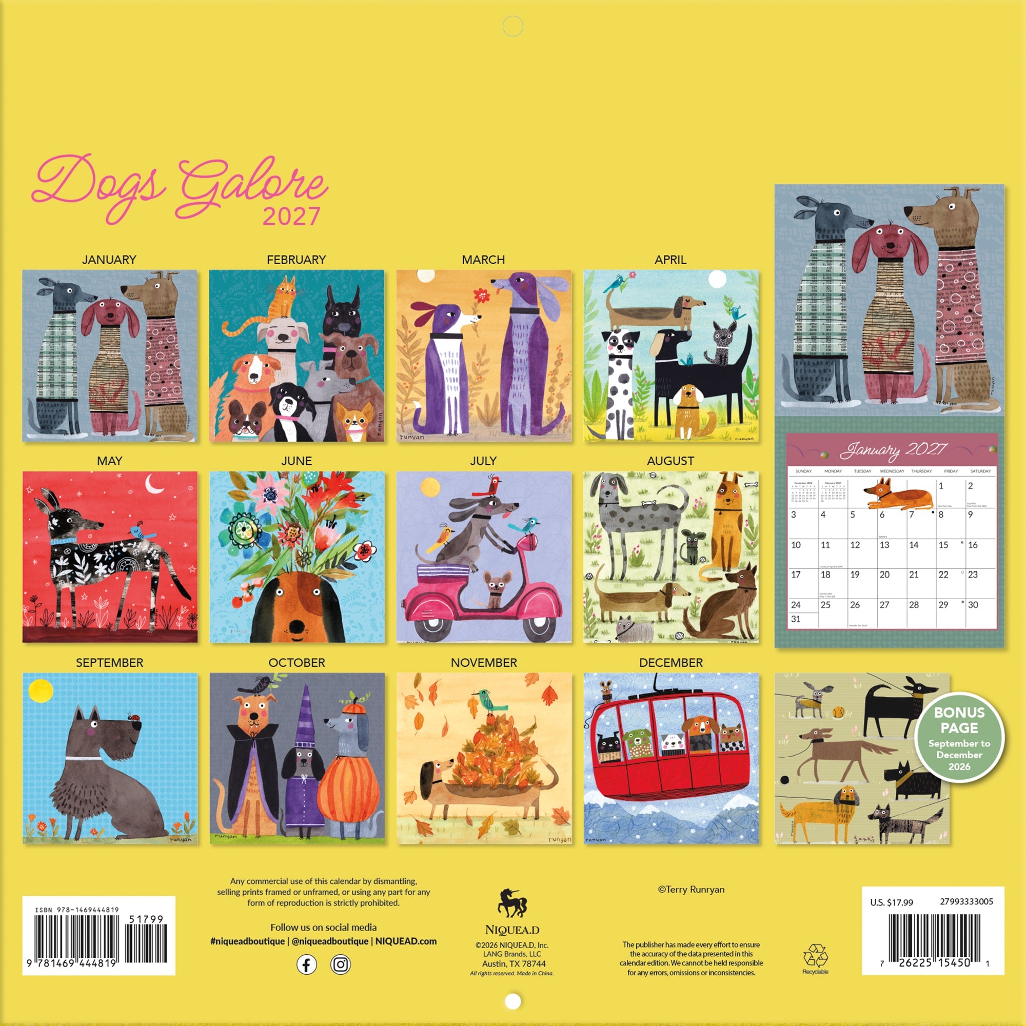 2027 Dogs Galore - Square Wall Calendar – image 2