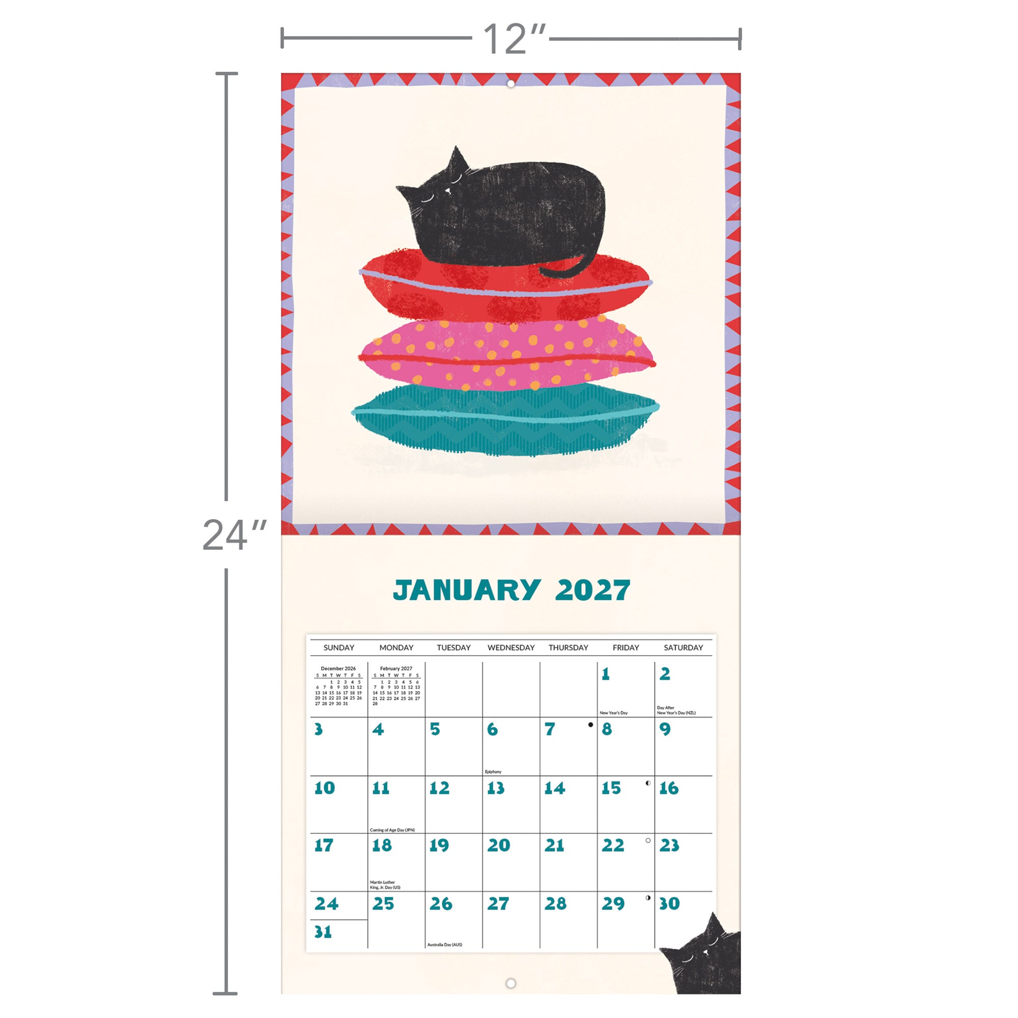 2027 Funky Cats - Square Wall Calendar – image 4