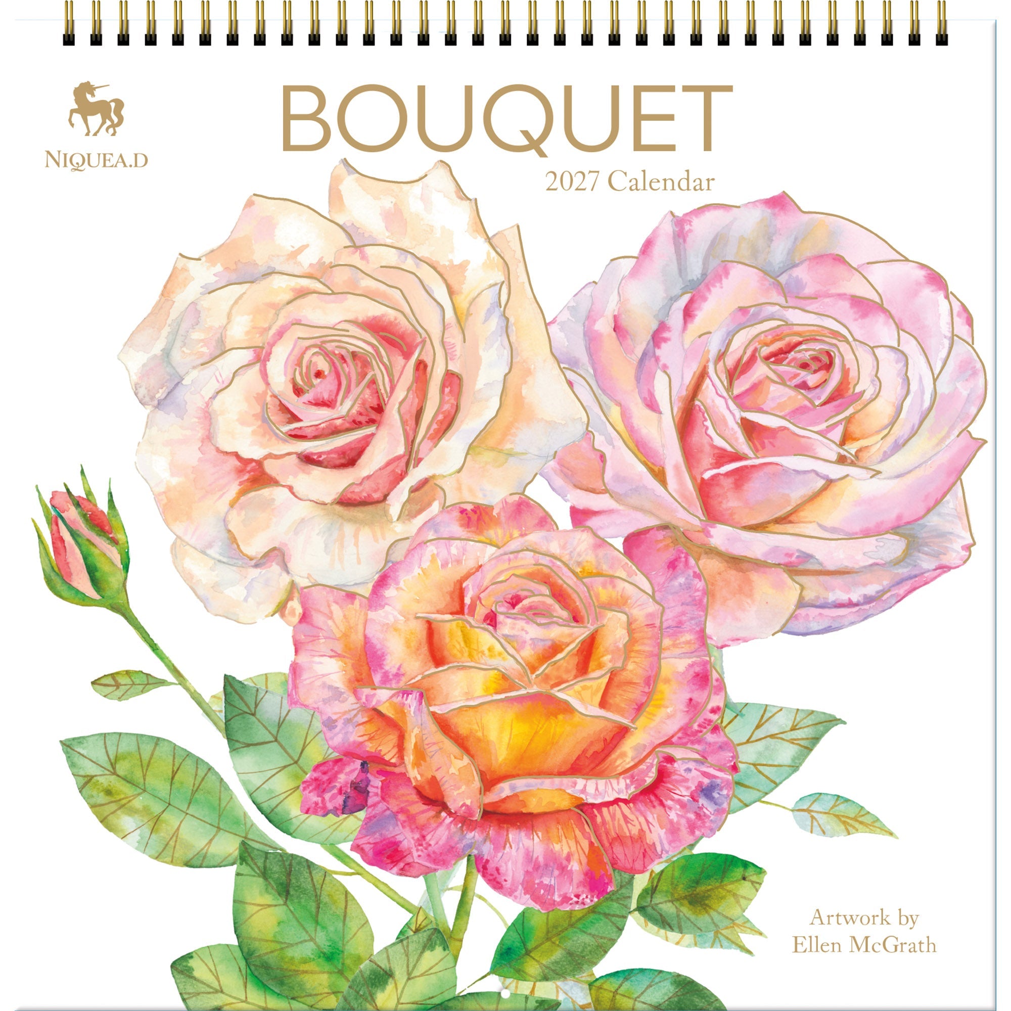 2027 Bouquet - Spiral Square Wall Calendar – image 1