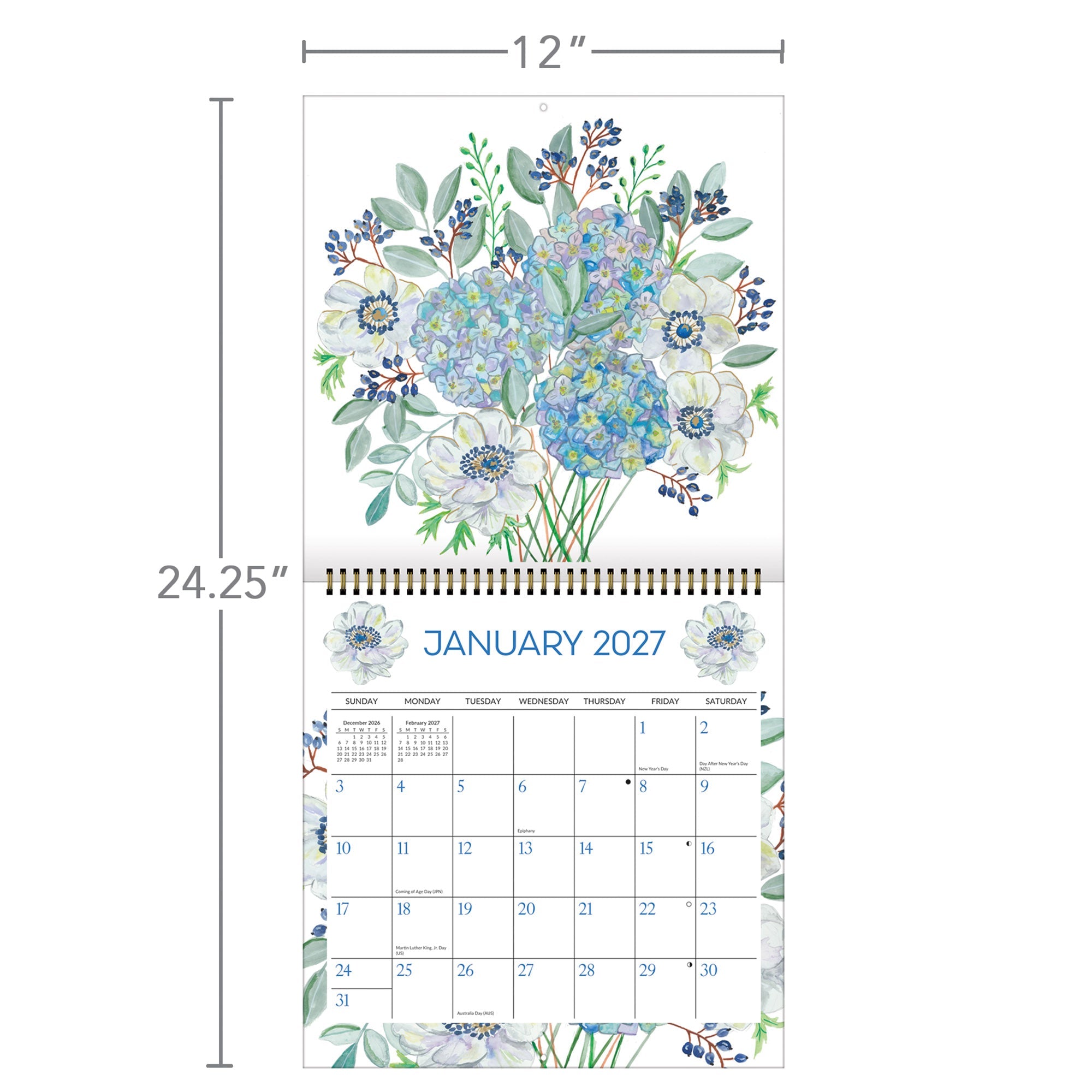 2027 Bouquet - Spiral Square Wall Calendar – image 4
