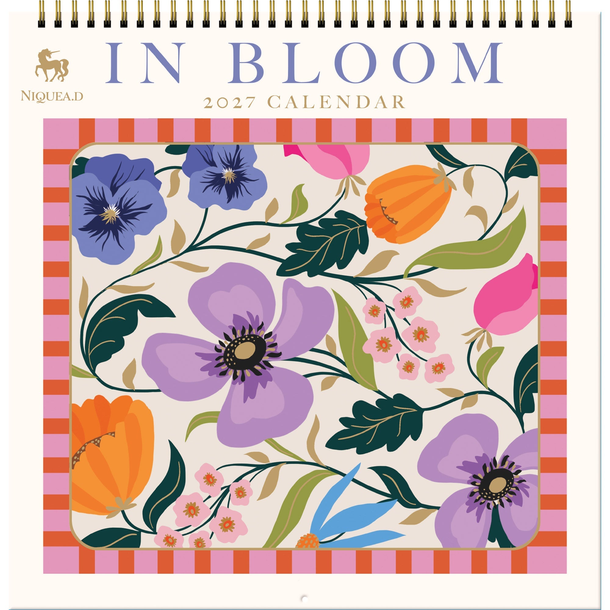 2027 In Bloom - Spiral Square Wall Calendar – image 1