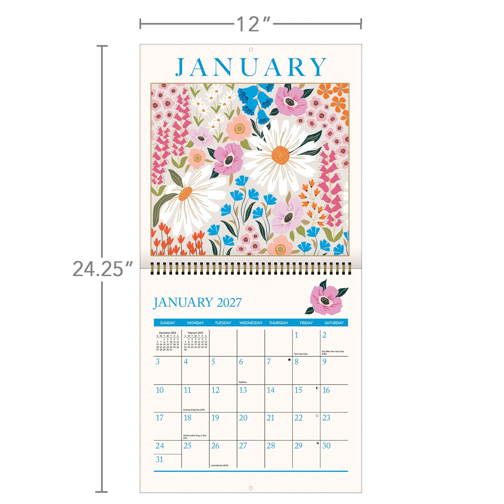 2027 In Bloom - Spiral Square Wall Calendar – image 4