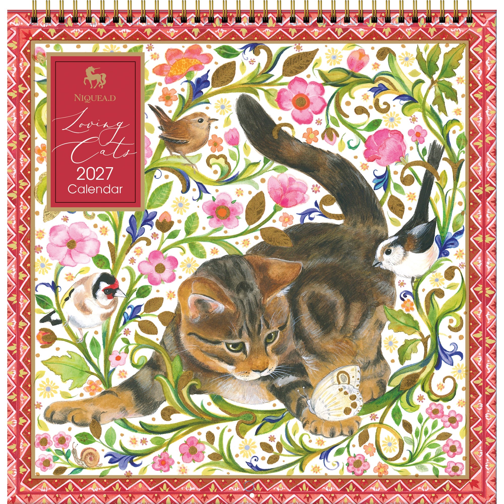 2027 Loving Cats - Spiral Square Wall Calendar – image 1