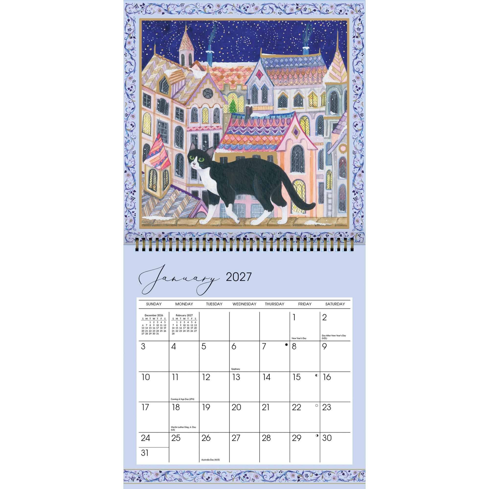 2027 Loving Cats - Spiral Square Wall Calendar – image 3