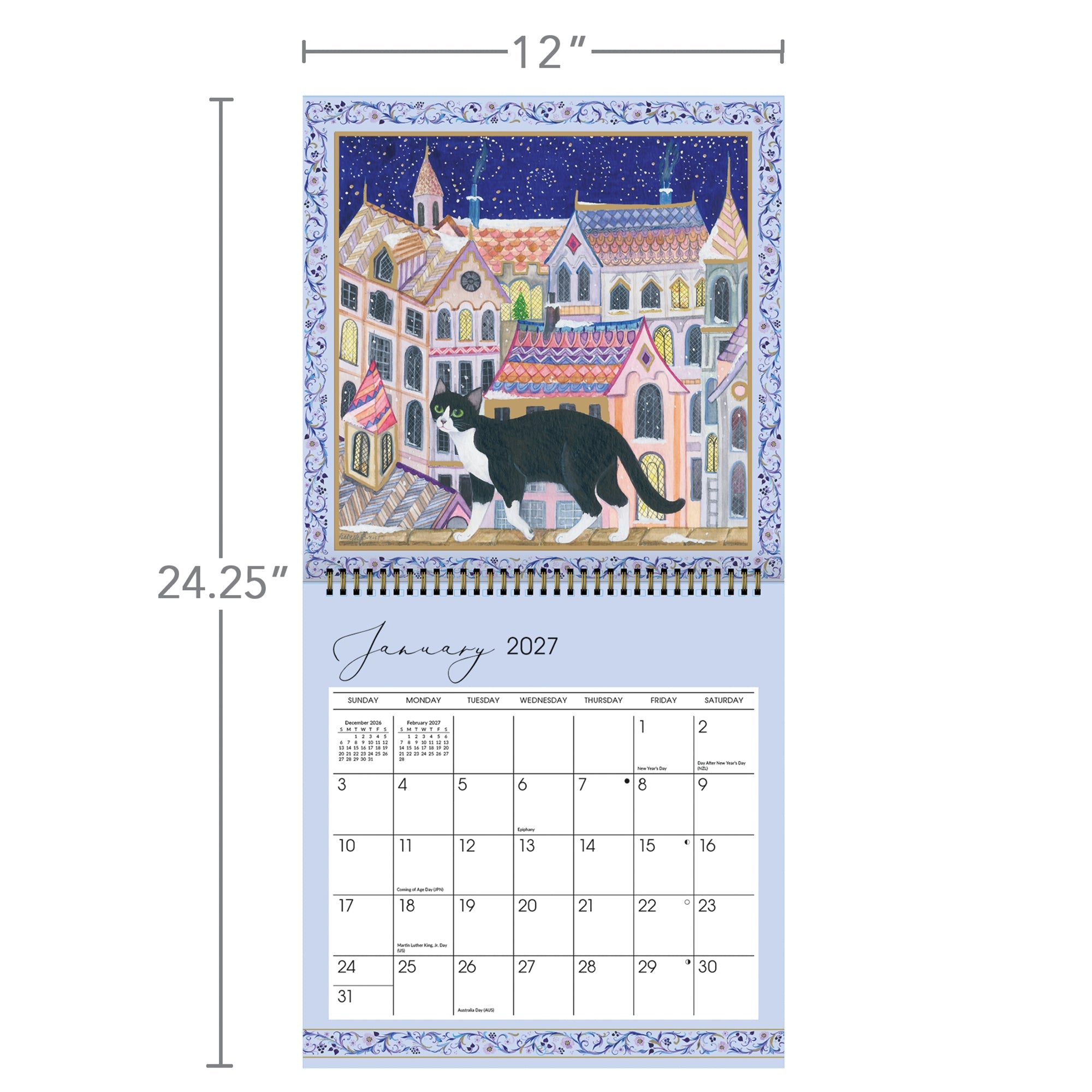 2027 Loving Cats - Spiral Square Wall Calendar – image 4