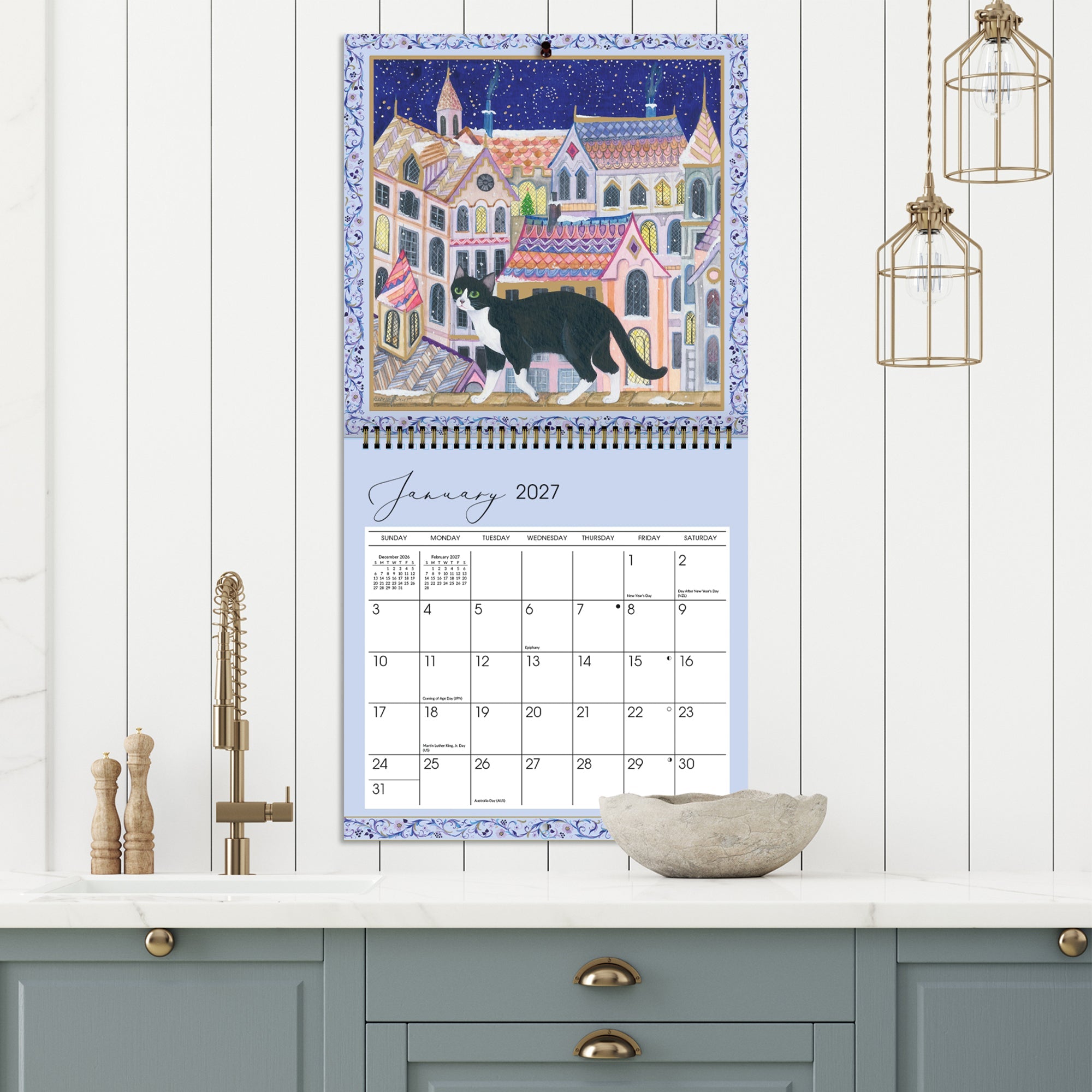 2027 Loving Cats - Spiral Square Wall Calendar – image 6