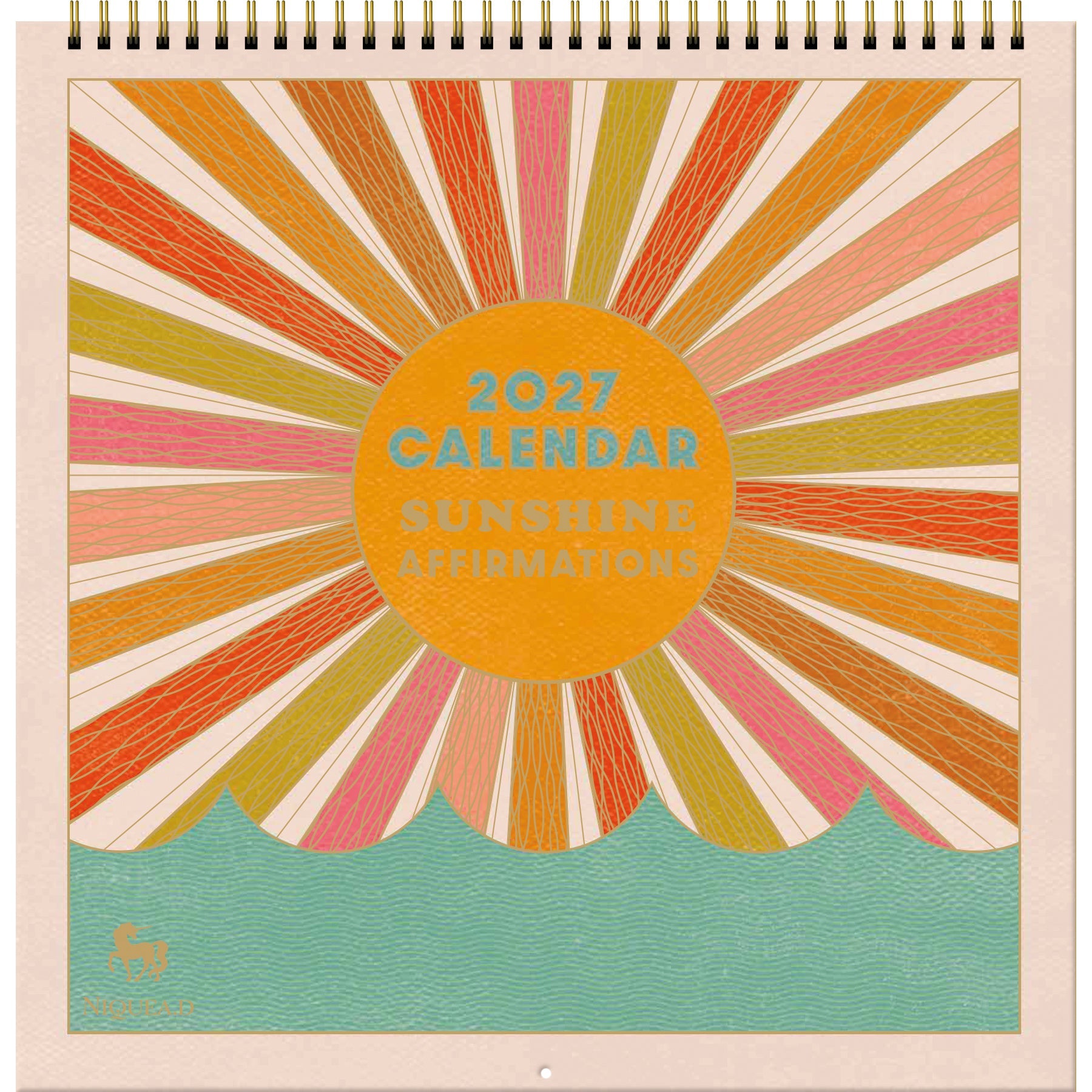 2027 Sunshine Affirmations - Spiral Square Wall Calendar – image 1