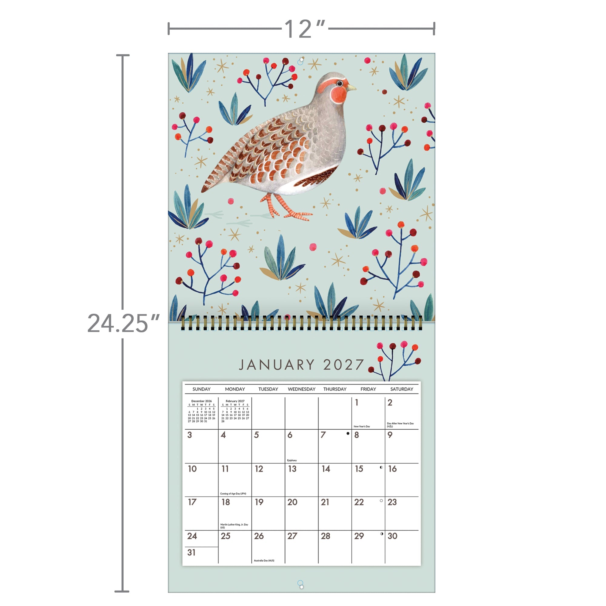 2027 Wonder Of Birds - Spiral Square Wall Calendar – image 4
