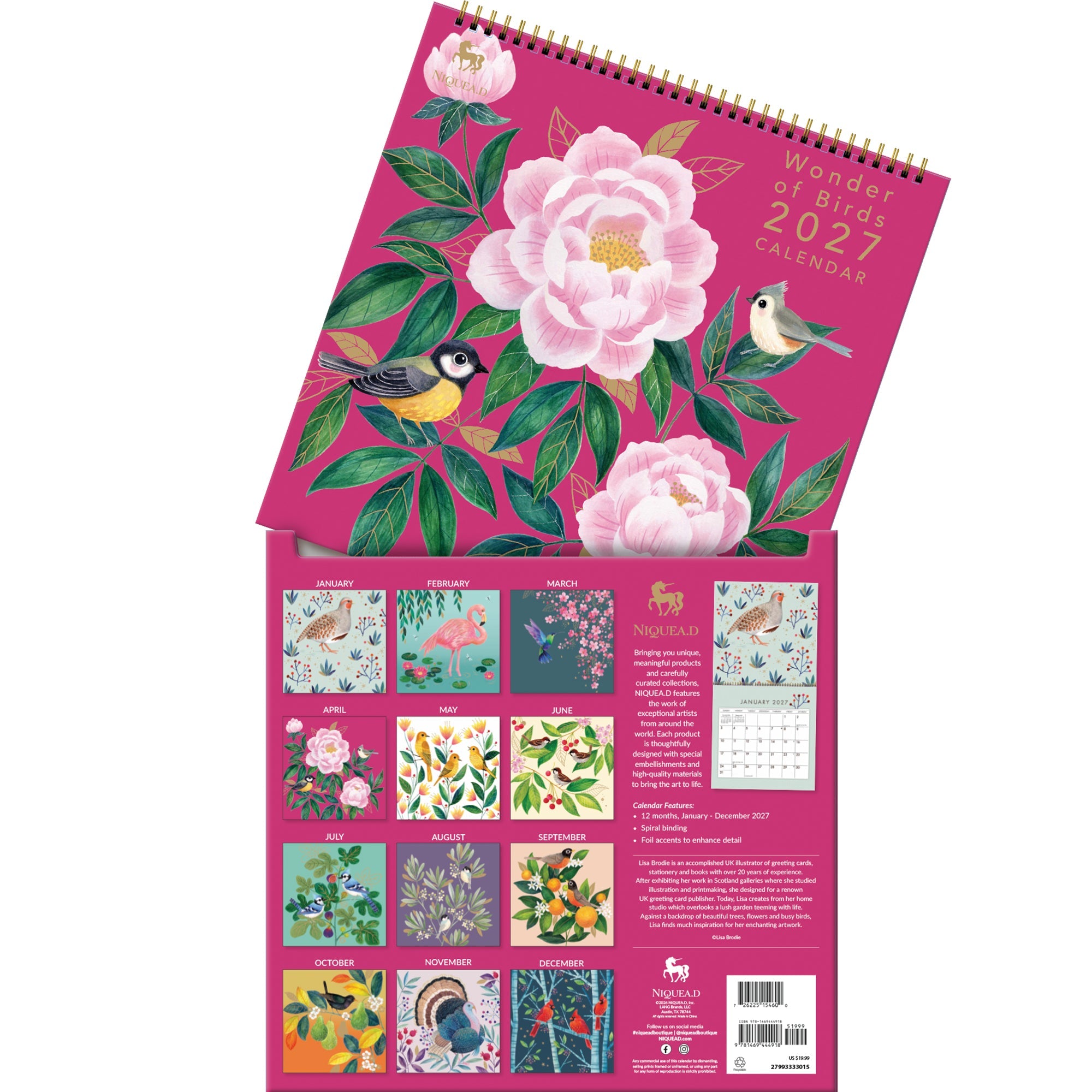 2027 Wonder Of Birds - Spiral Square Wall Calendar – image 5