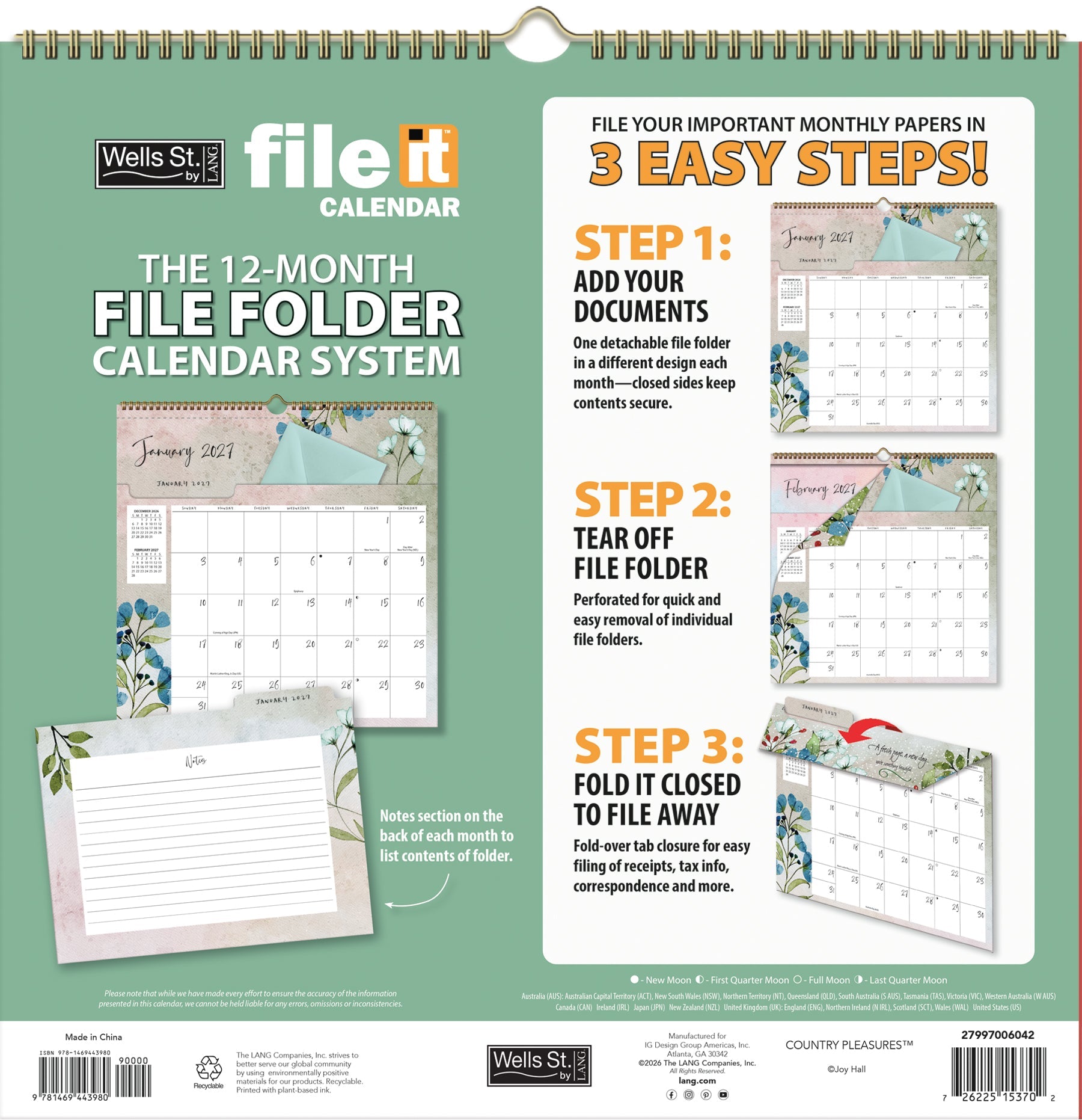 2027 Country Pleasures - File It Deluxe Wall Calendar – image 2