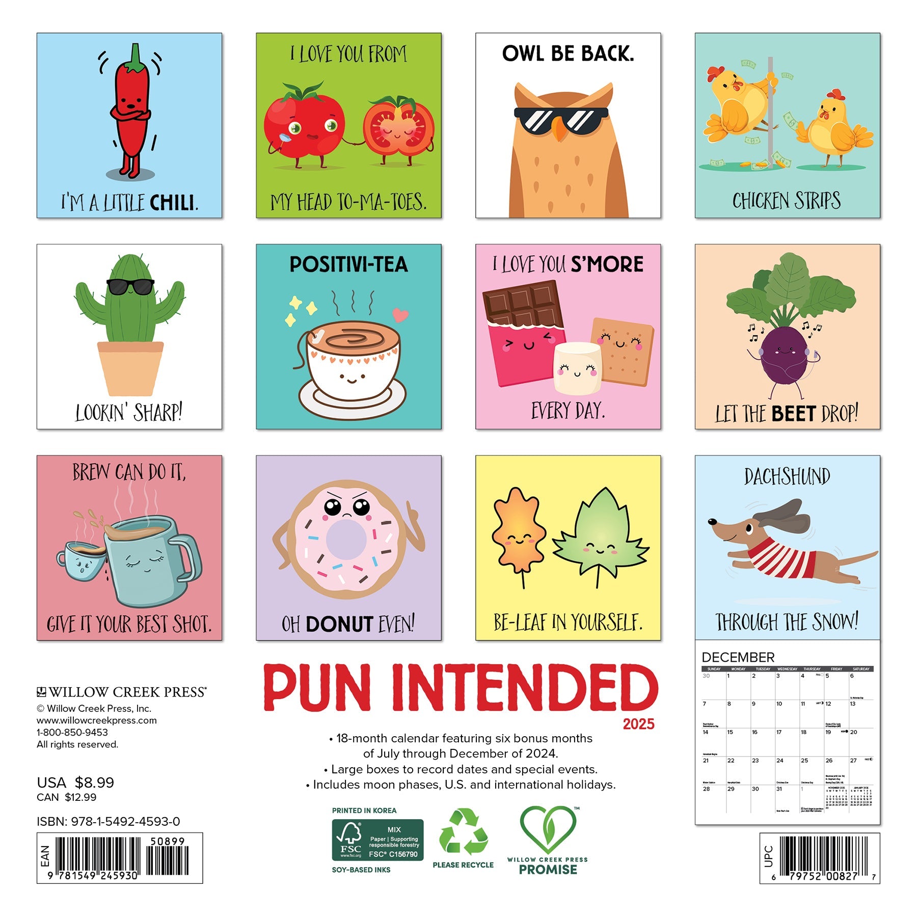 2025 Pun Intended - Mini Wall Calendar