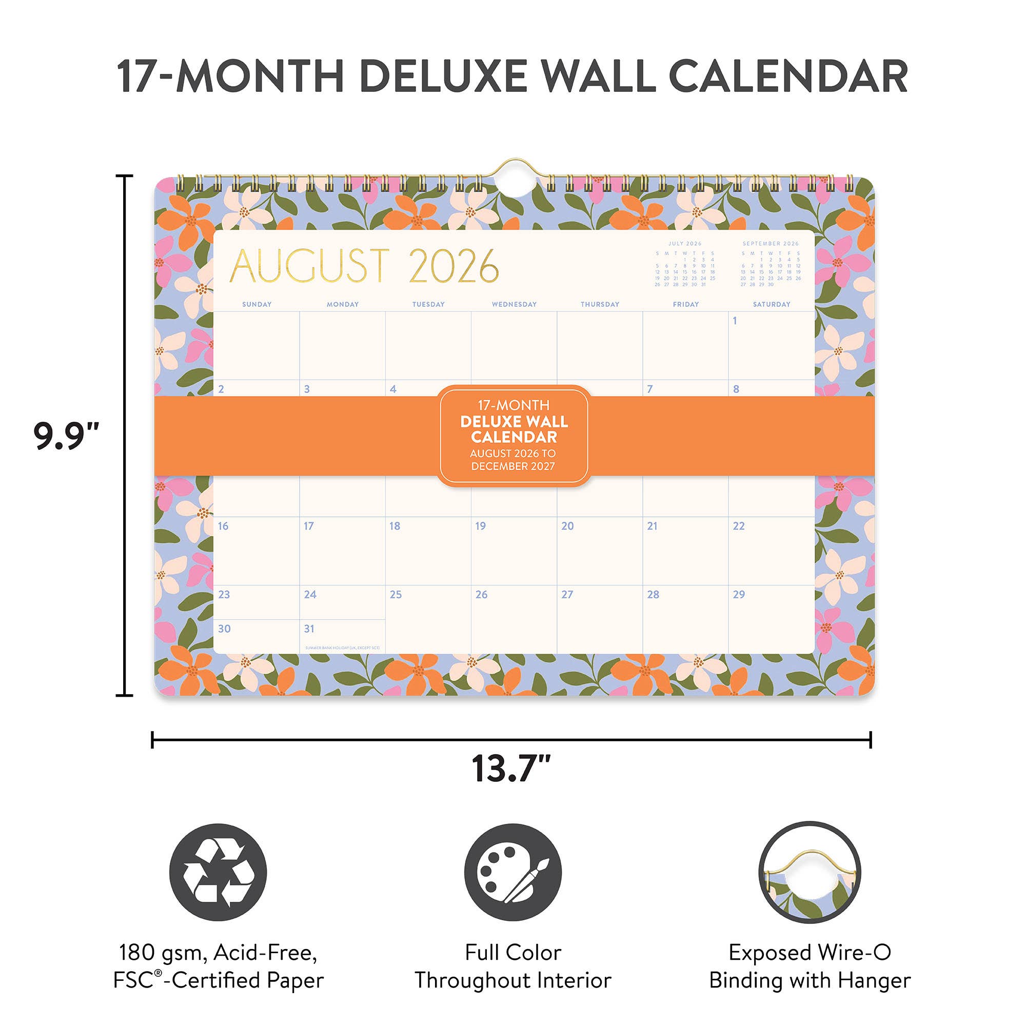 2027 Secret Garden Deluxe Wall Calendar