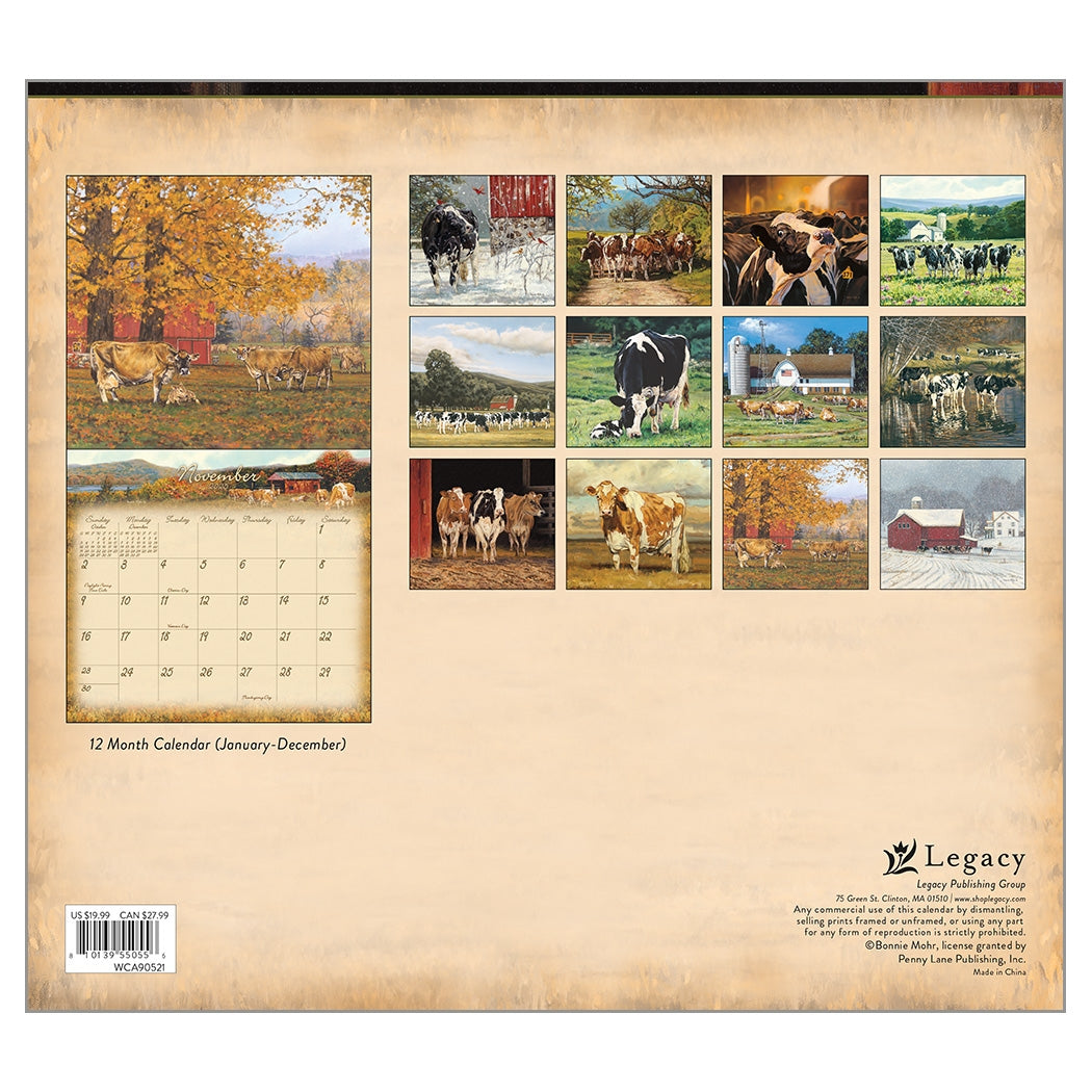 2025 Cow Calendar - Legacy Deluxe Wall Calendar