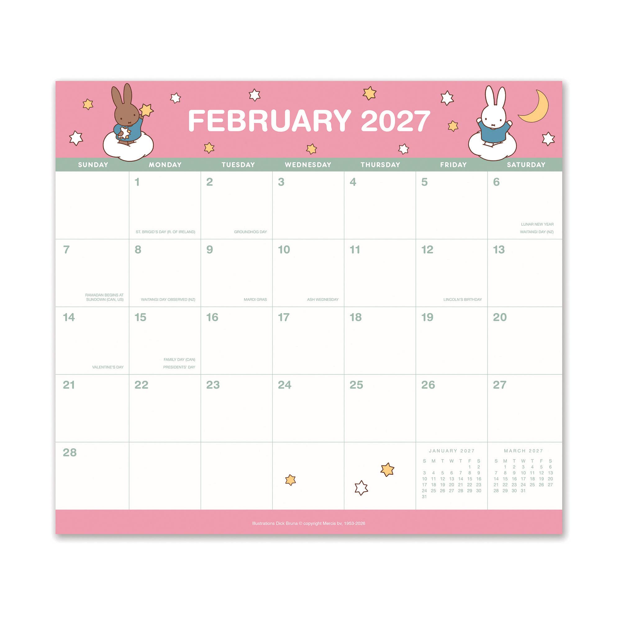 2027 Miffy A Year in Color Magnetic Monthly Pad