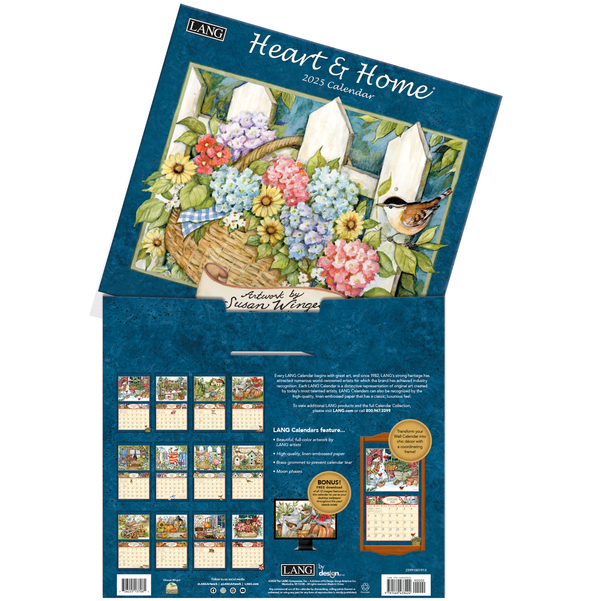 2025 Heart & Home By Susan Winget - LANG Deluxe Wall Calendar