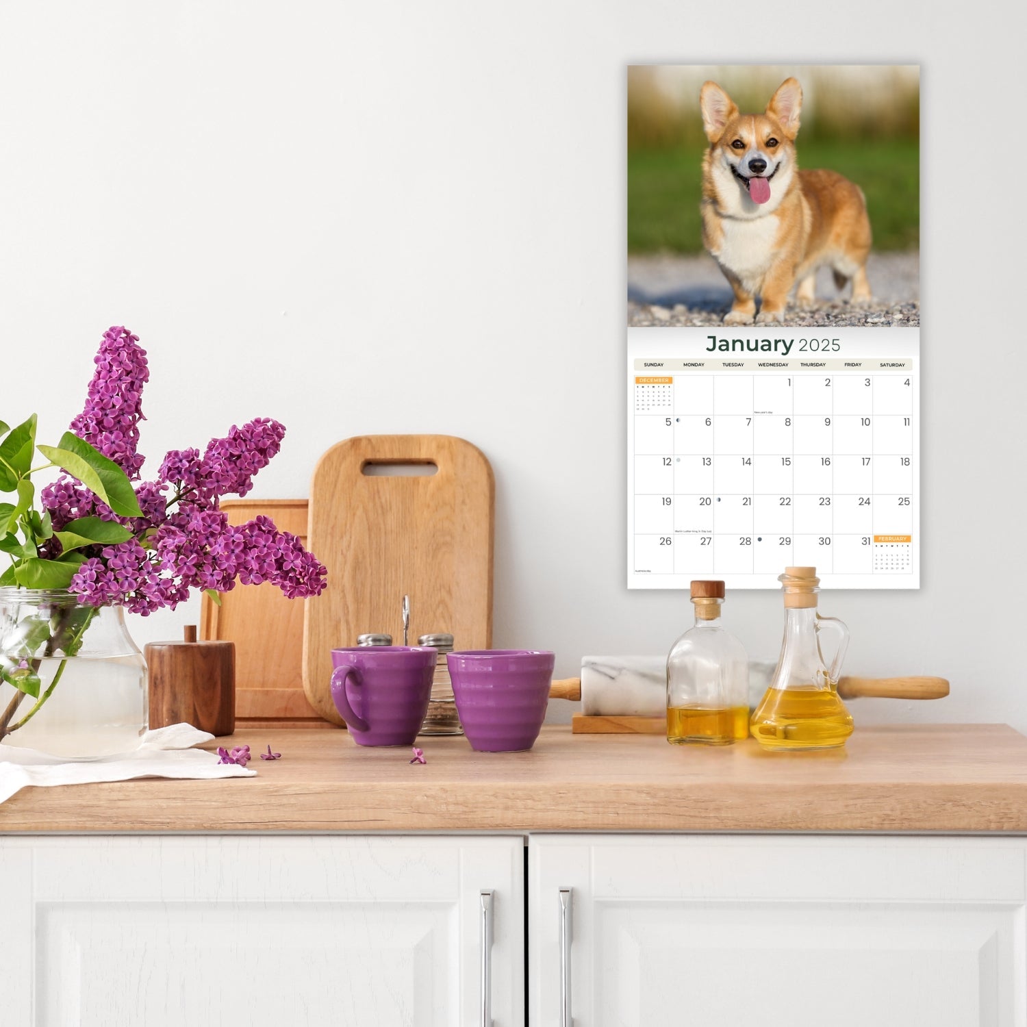 2025 Corgis - Deluxe Wall Calendar