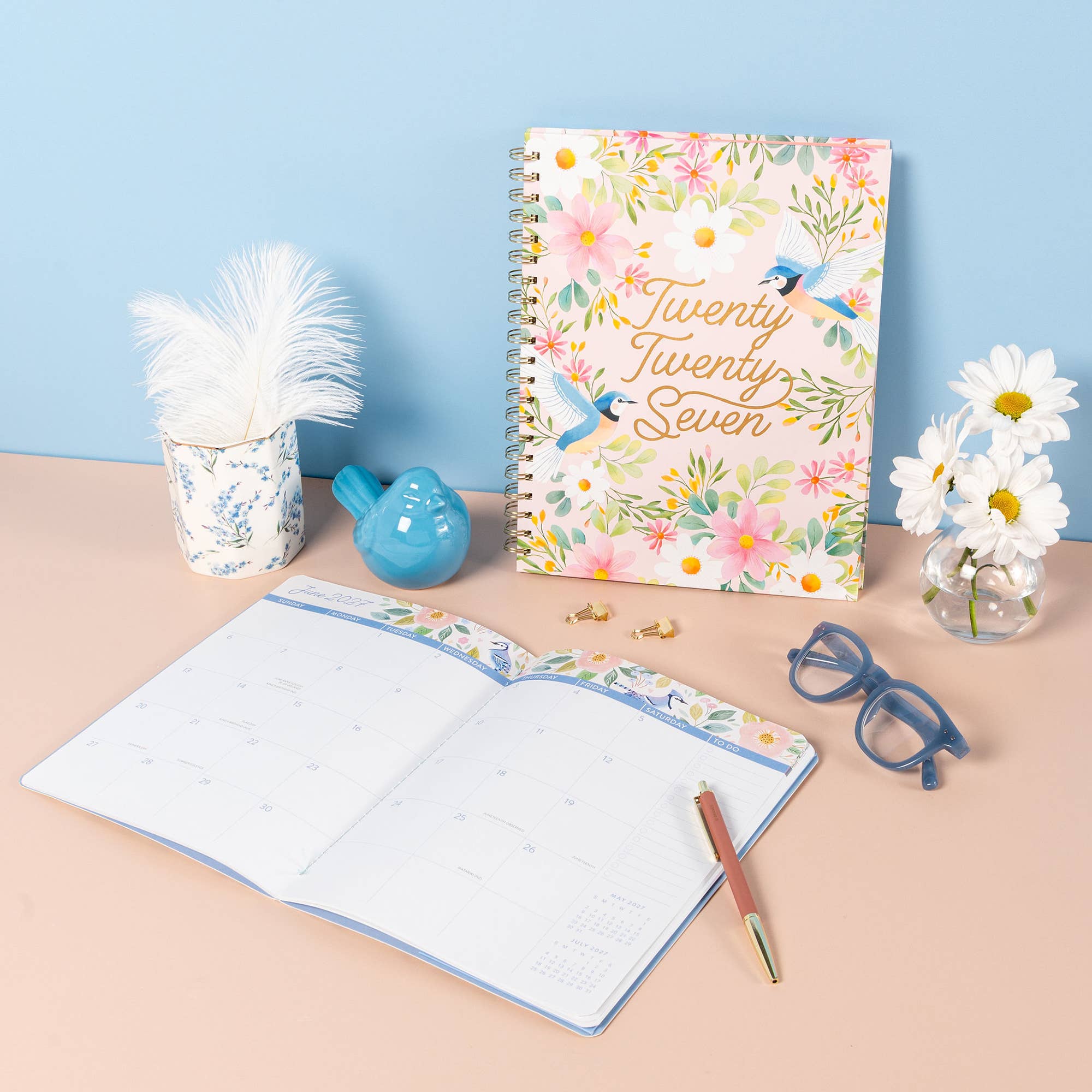 2027 Birds & Blooms Extra-Large Spiral Planner