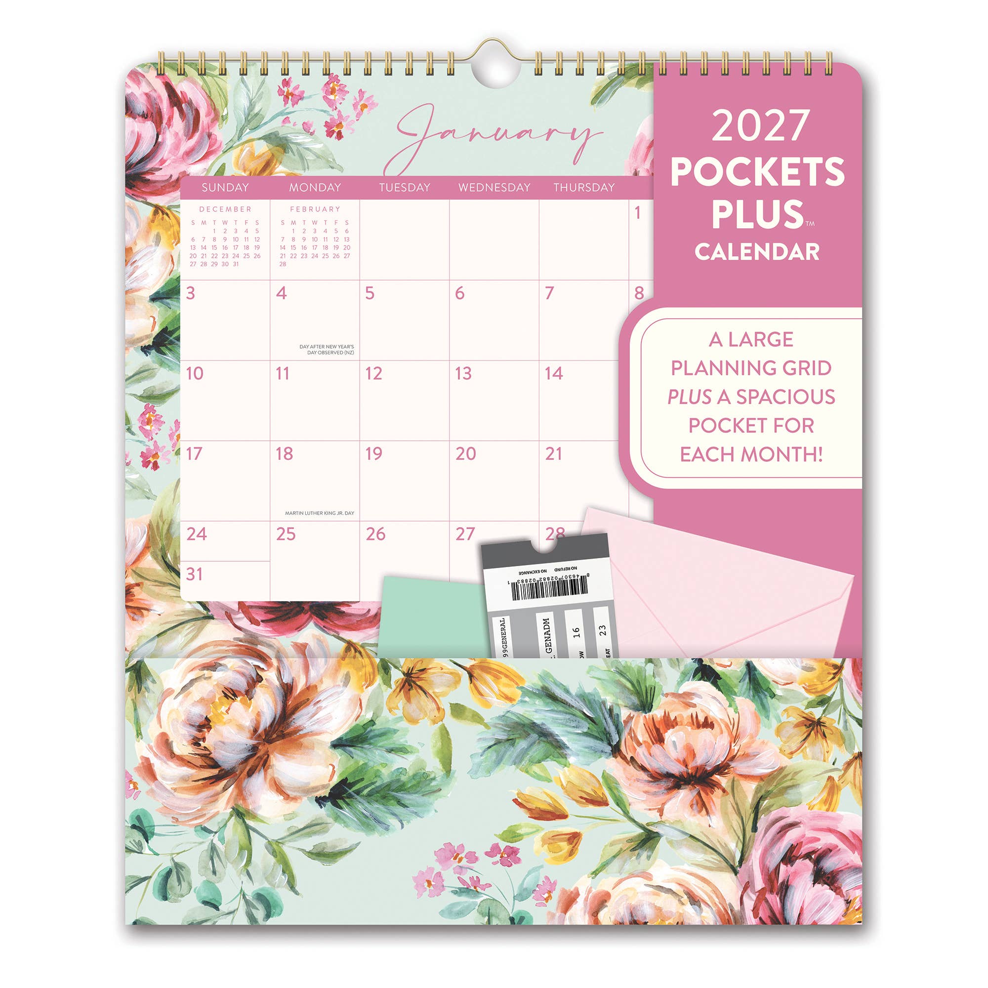 2027 Bella Flora Pockets Plus™ Wall Calendar