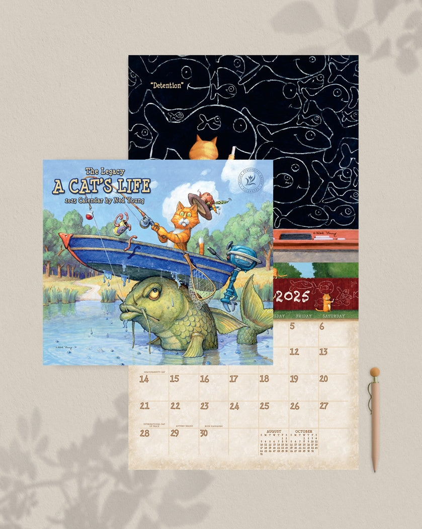 2025 A Cat'S Life - Legacy Deluxe Wall Calendar