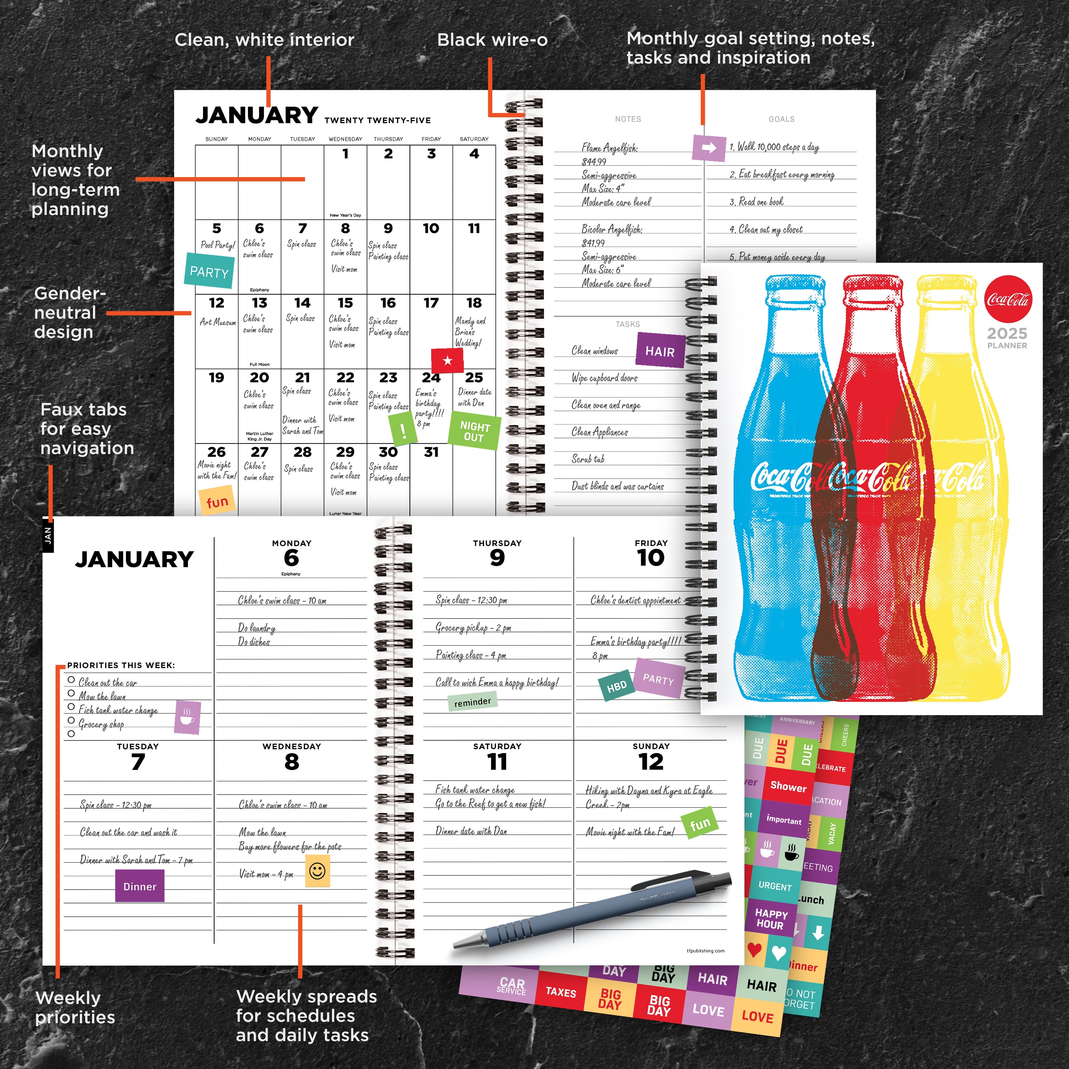 2025 Coca-Cola - Medium Monthly & Weekly Diary/Planner