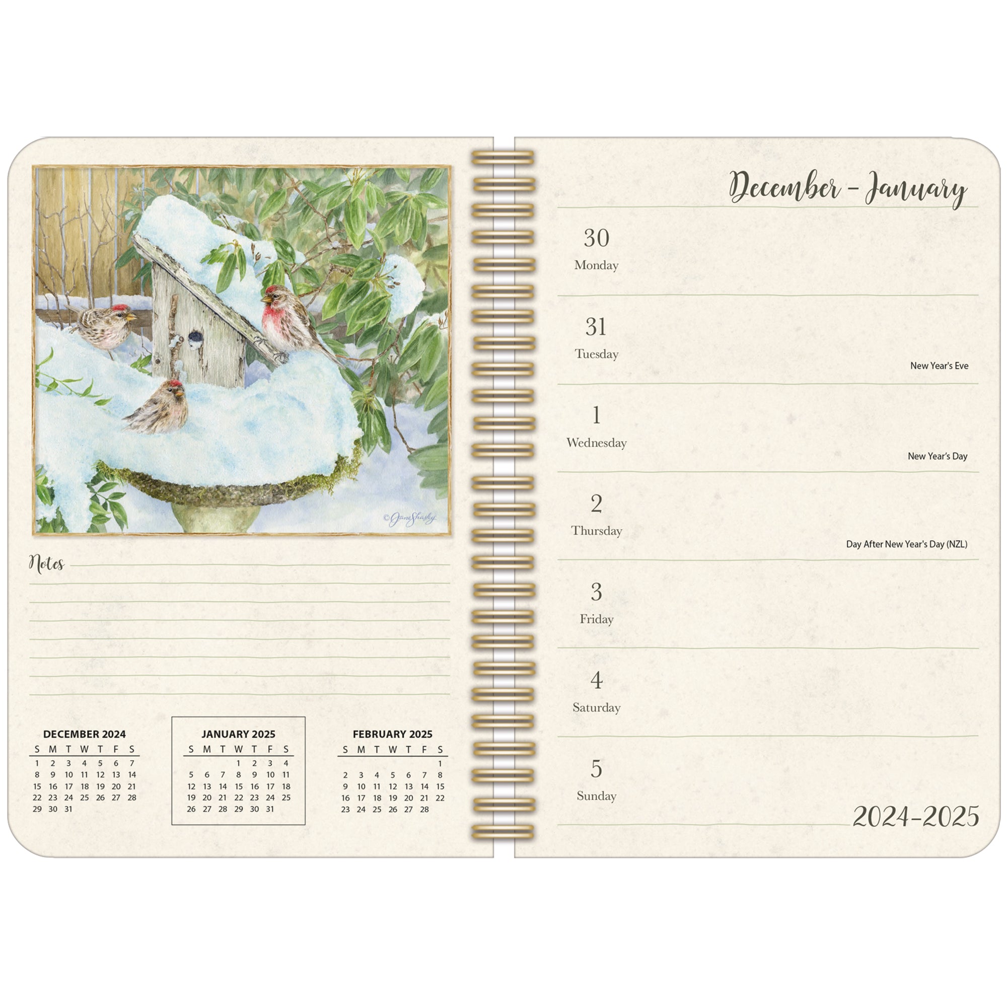 2025 Birds In The Garden - LANG Monthly Engagement Diary/Planner