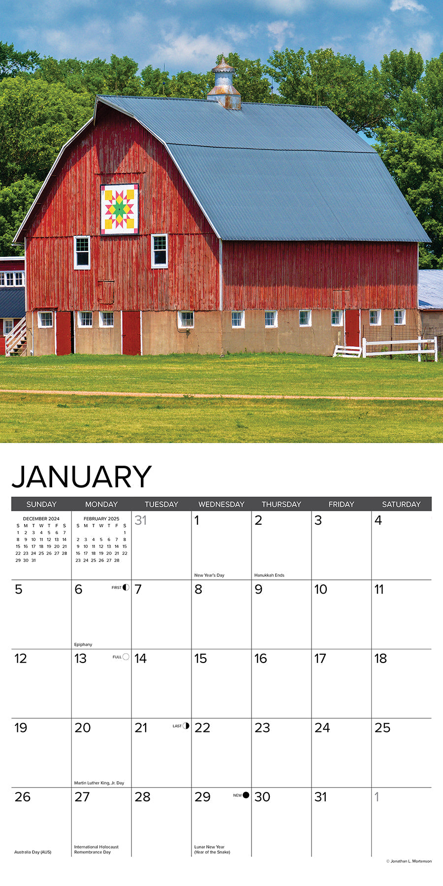 2025 Barns - Square Wall Calendar