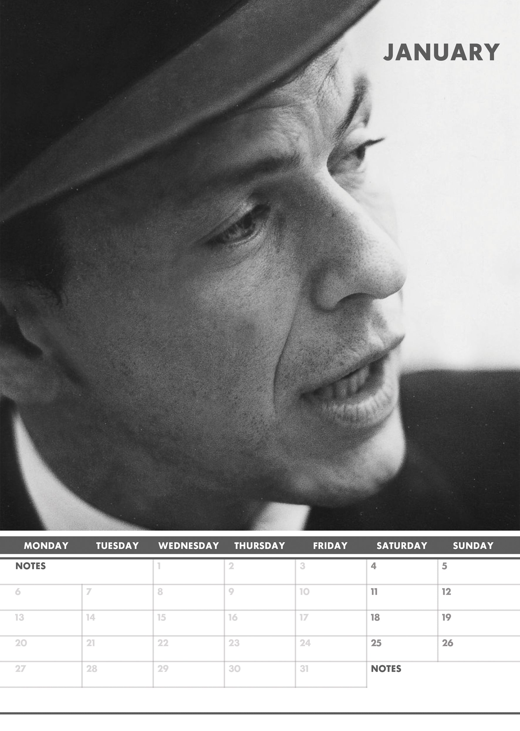 2025 Frank Sinatra - A3 Wall Calendar