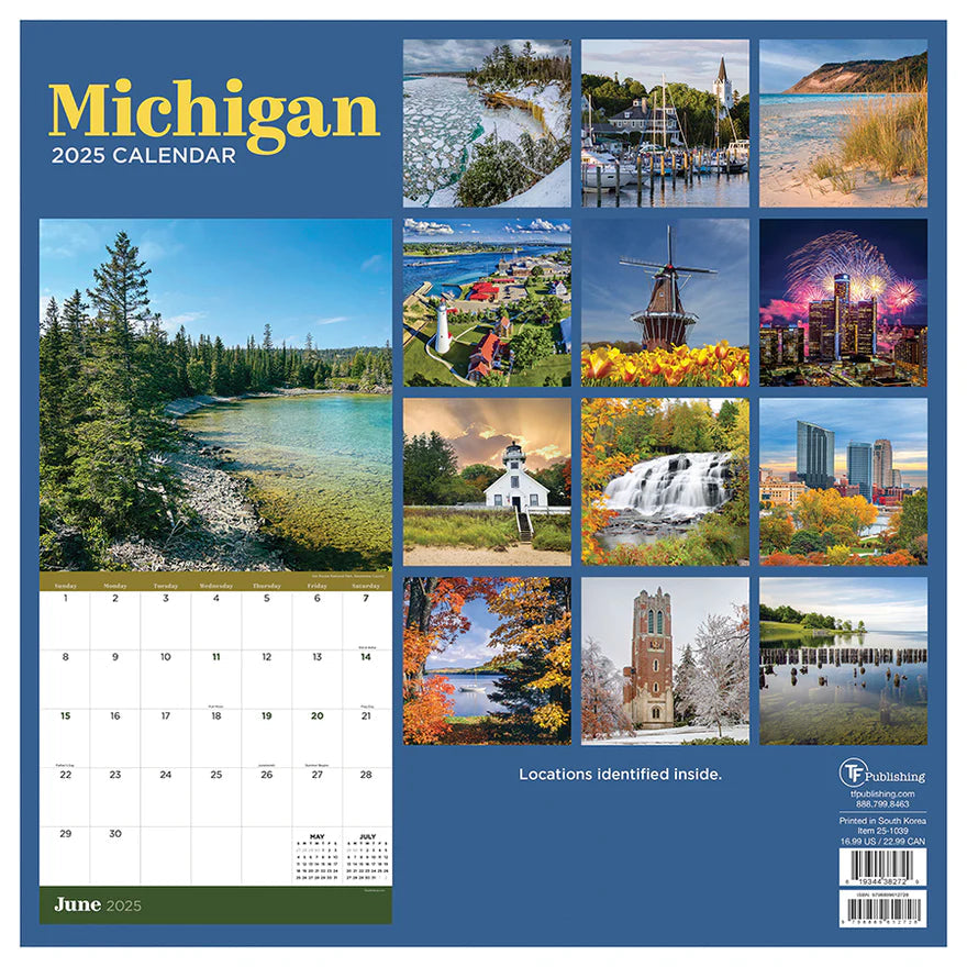 2025 Michigan - Square Wall Calendar