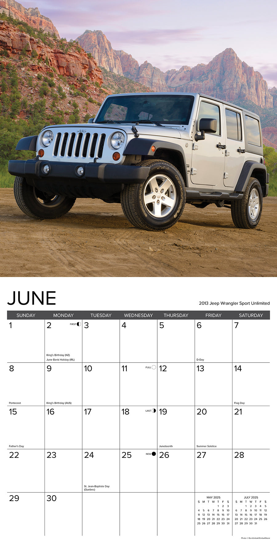 2025 Jeep - Square Wall Calendar