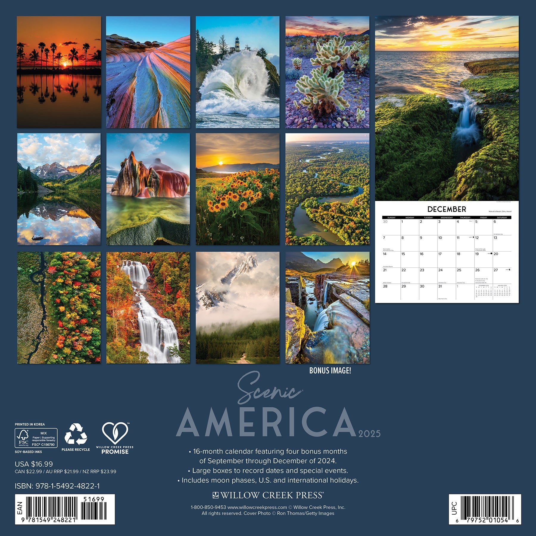 2025 Scenic America - Square Wall Calendar