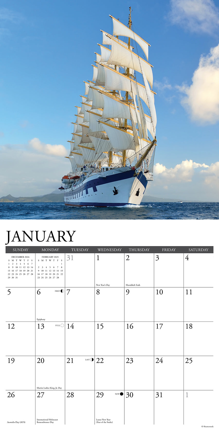 2025 Tall Ships - Square Wall Calendar