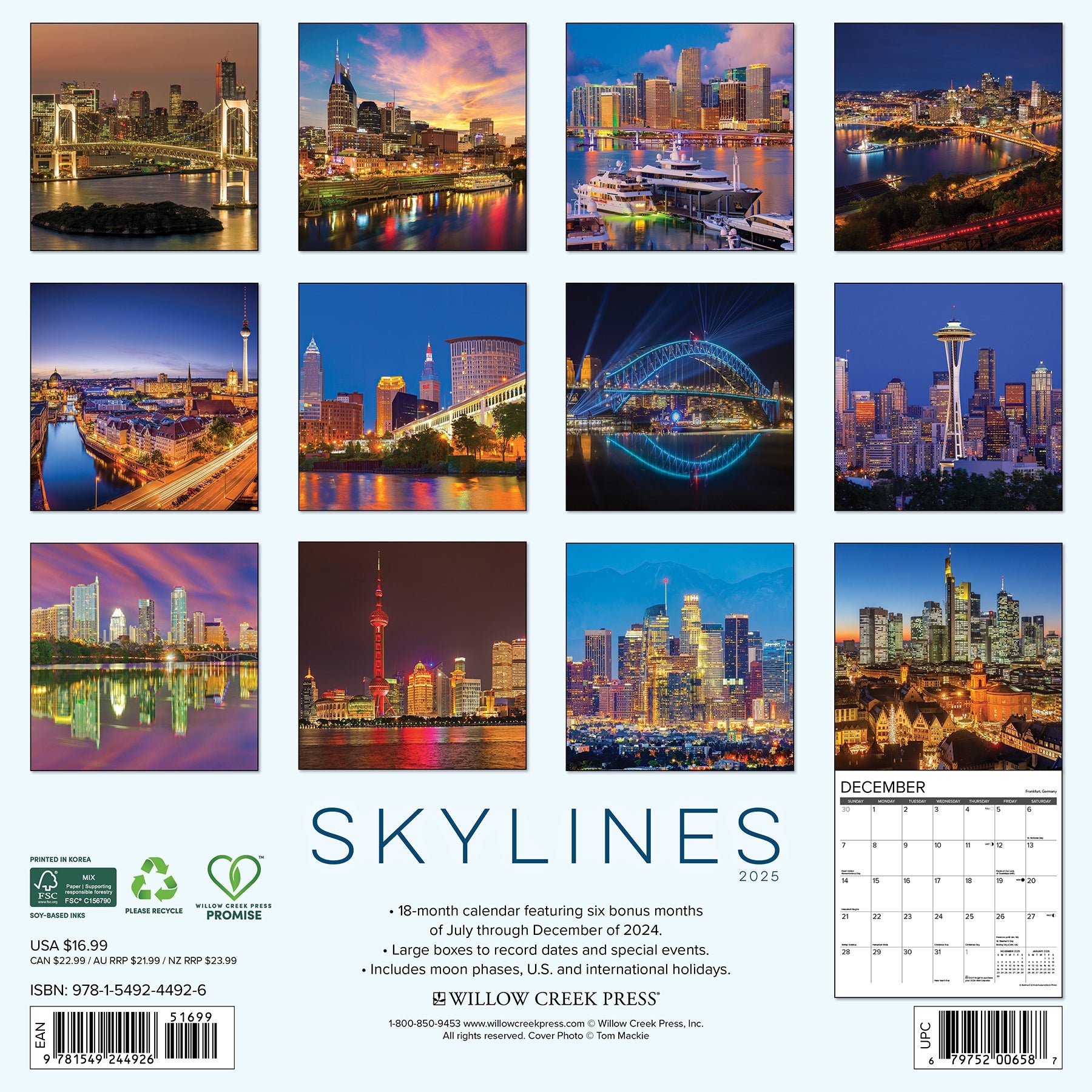 2025 Skylines - Square Wall Calendar