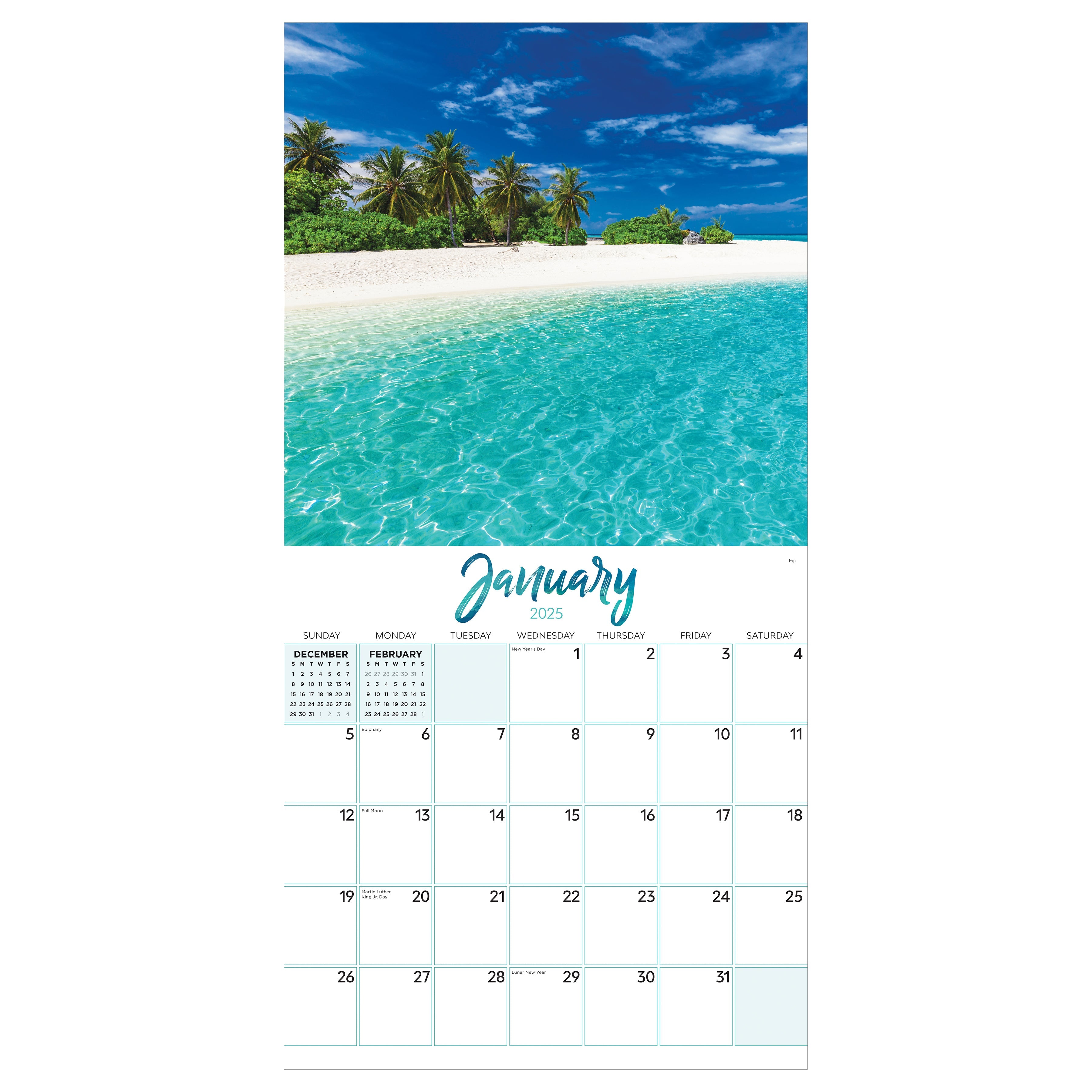 2025 Tropical Beaches - Square Wall Calendar