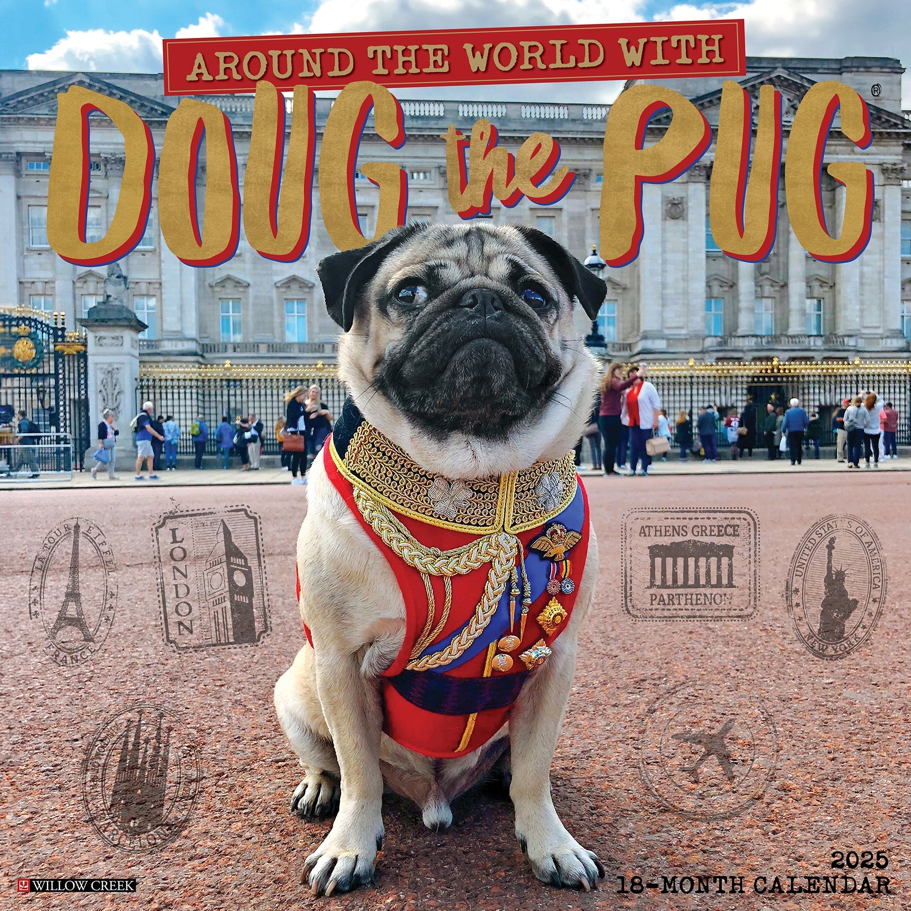 2025 Doug the Pug (w/foil) - Square Wall Calendar