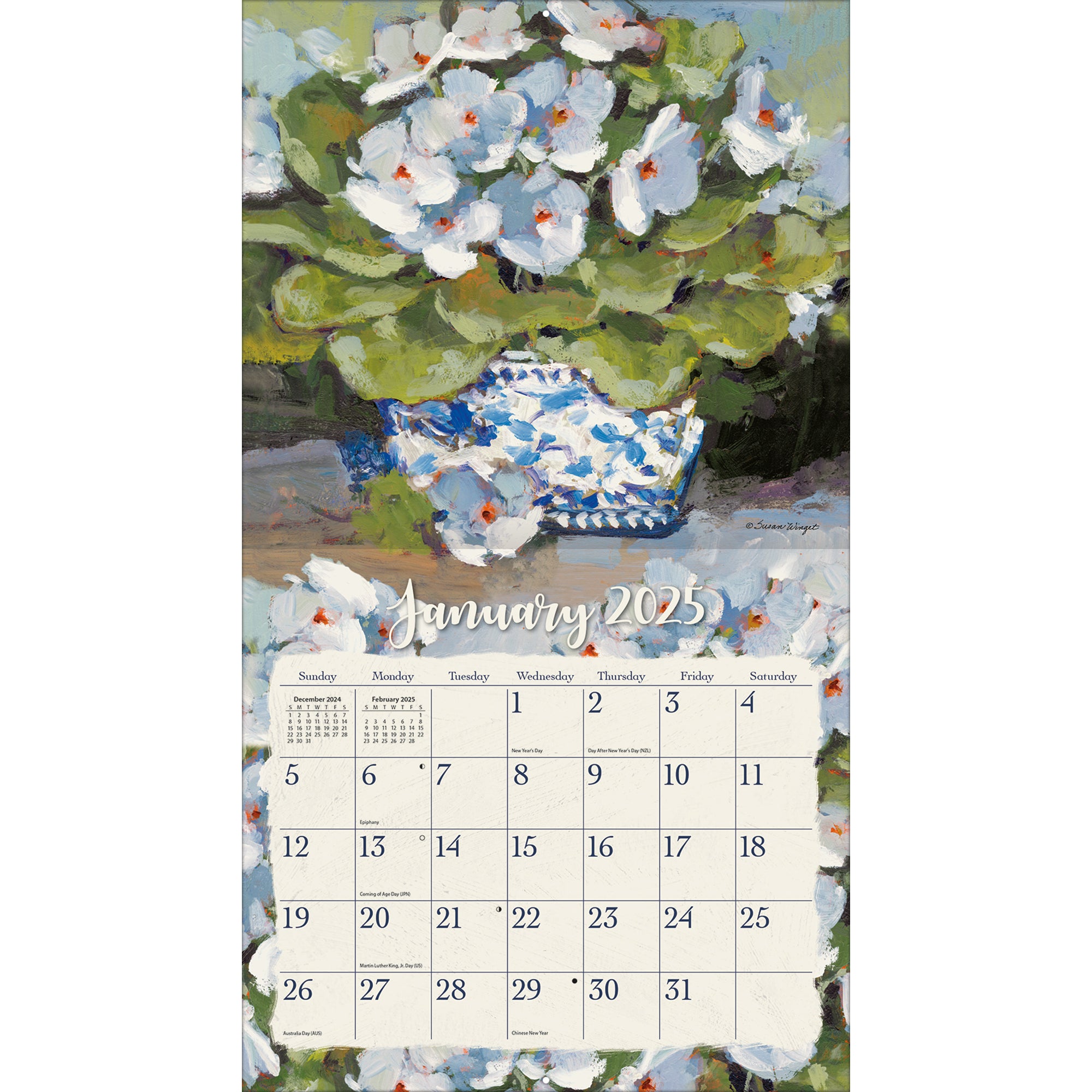 2025 Gallery Florals By Susan Winget - LANG Deluxe Wall Calendar