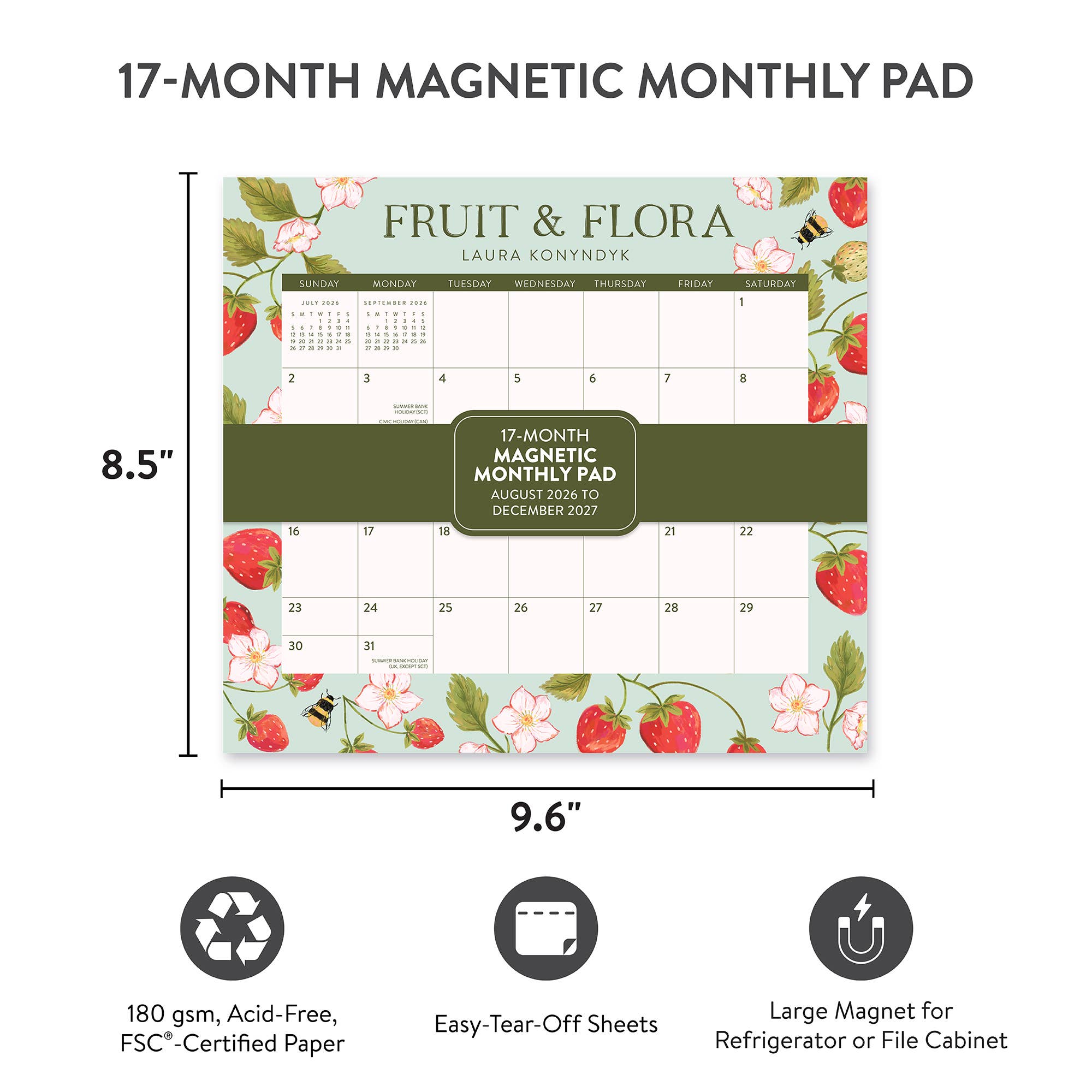 2027 Fruit & Flora Magnetic Monthly Pad