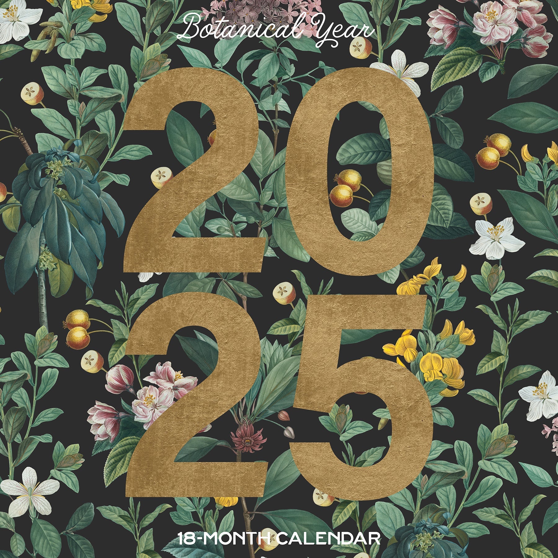 2025 Botanical Year (w/foil) - Square Wall Calendar