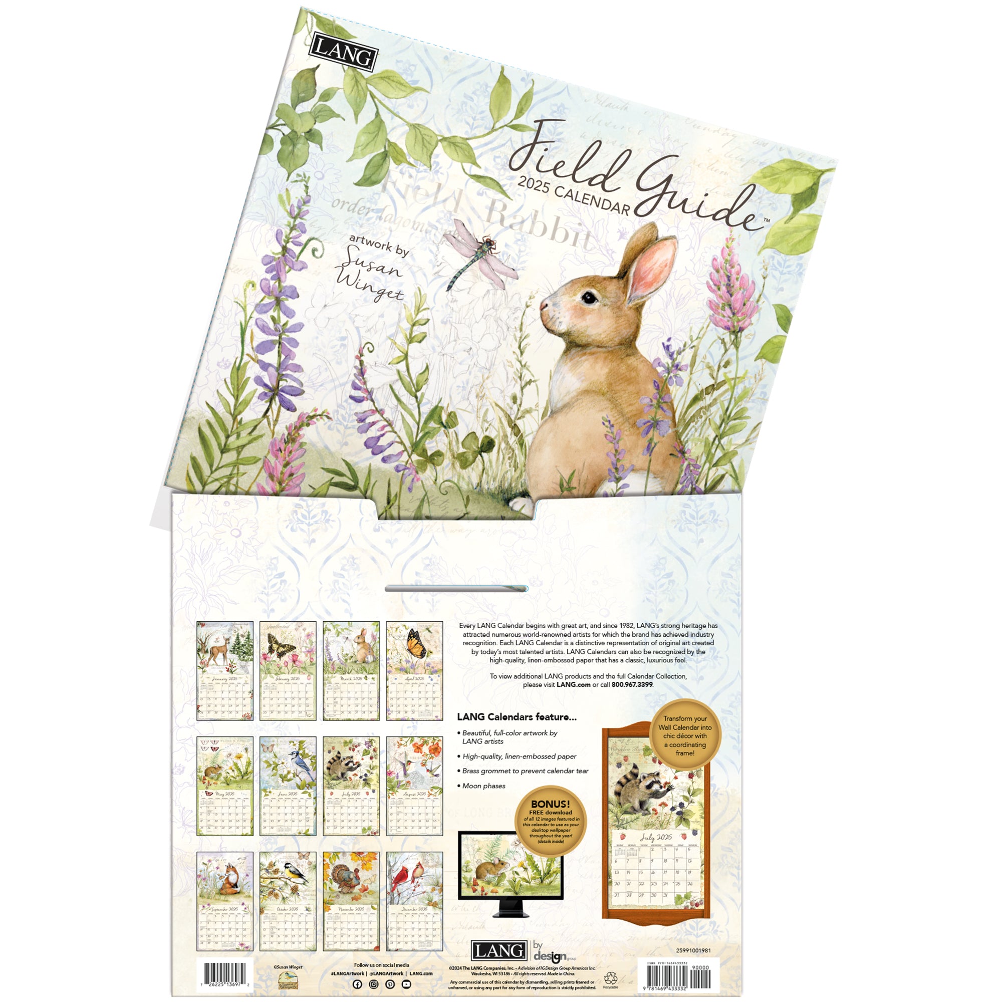 2025 Field Guide By Susan Winget - LANG Deluxe Wall Calendar