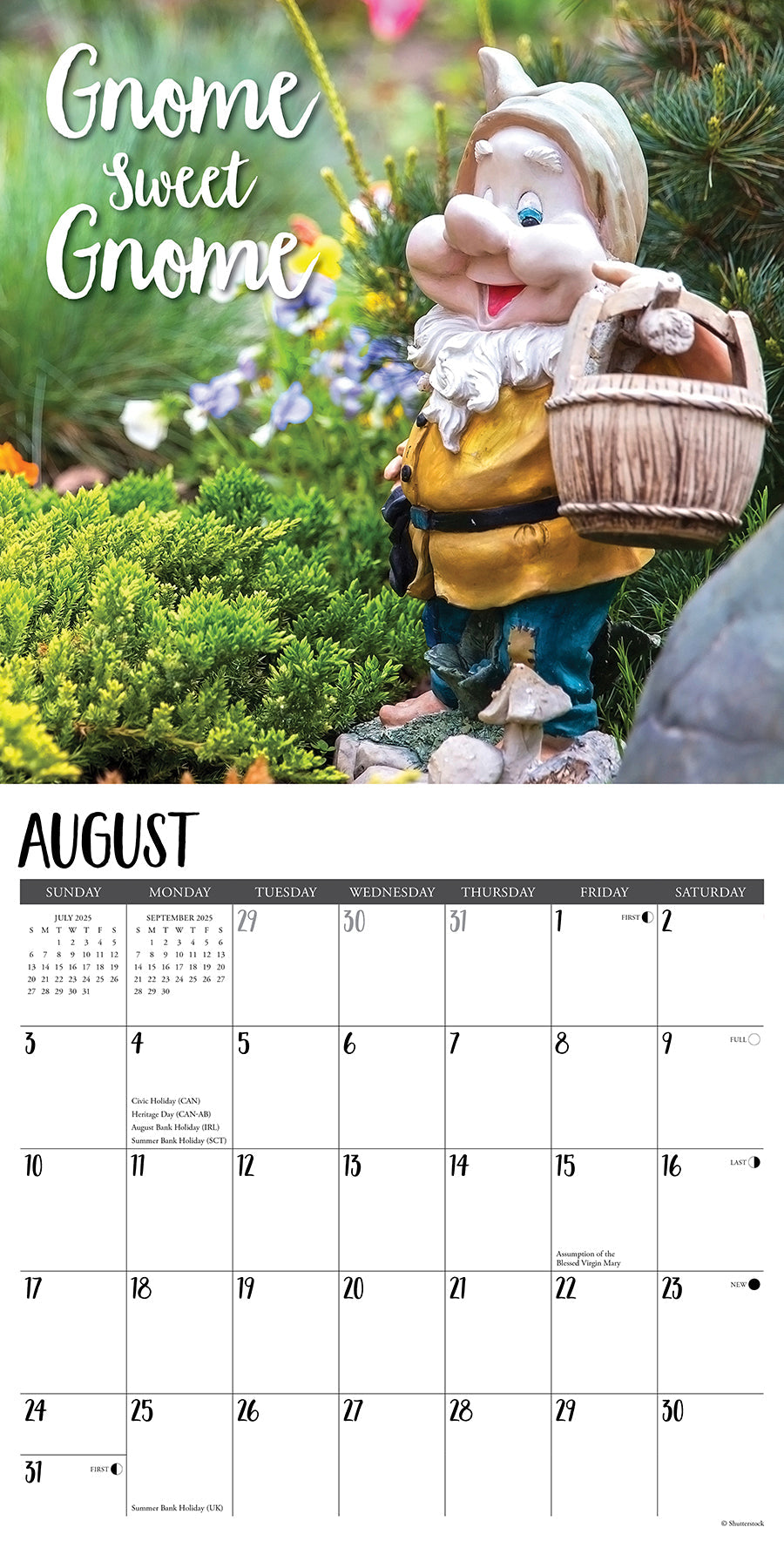 2025 Garden Gnomes - Square Wall Calendar