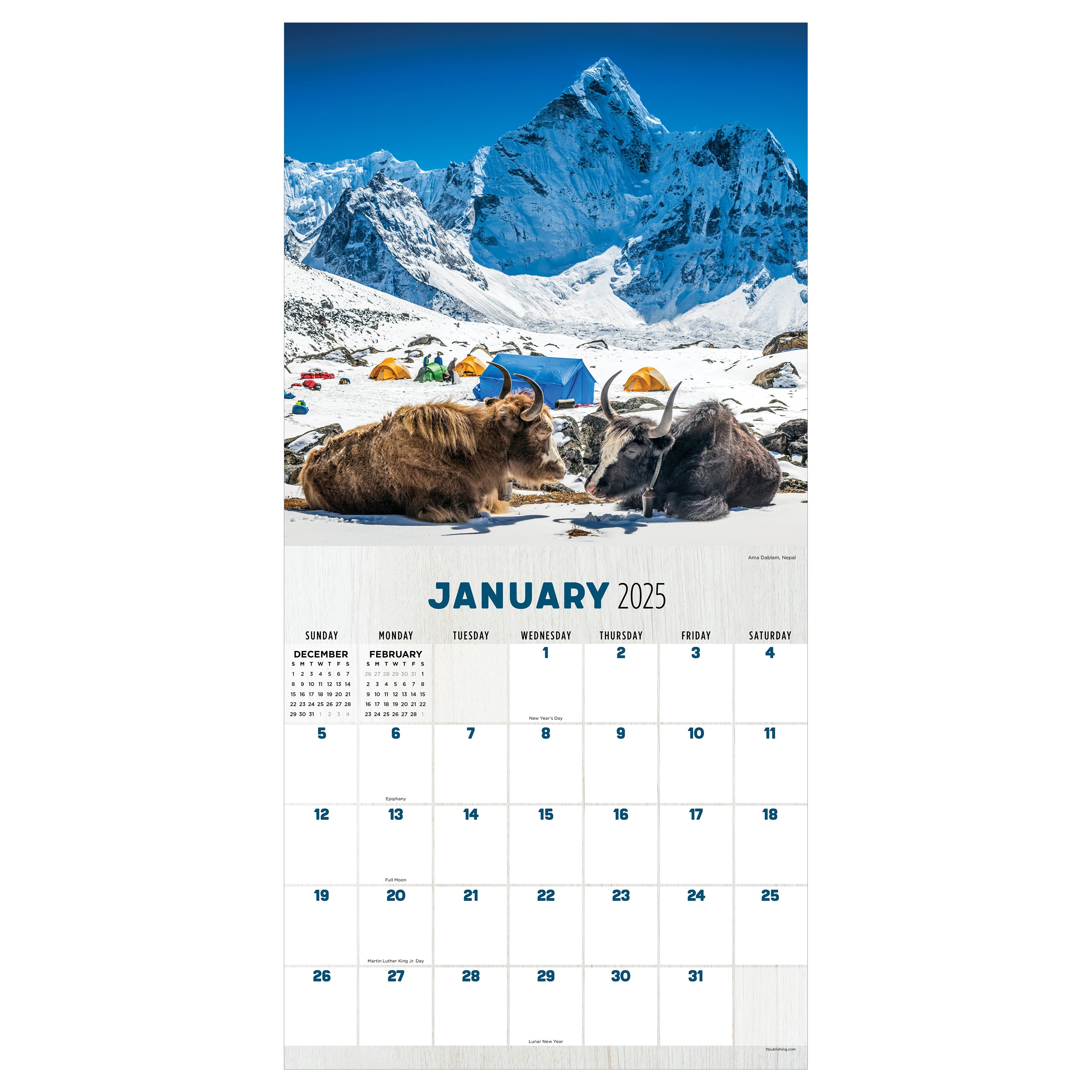 2025 Mountains - Square Wall Calendar