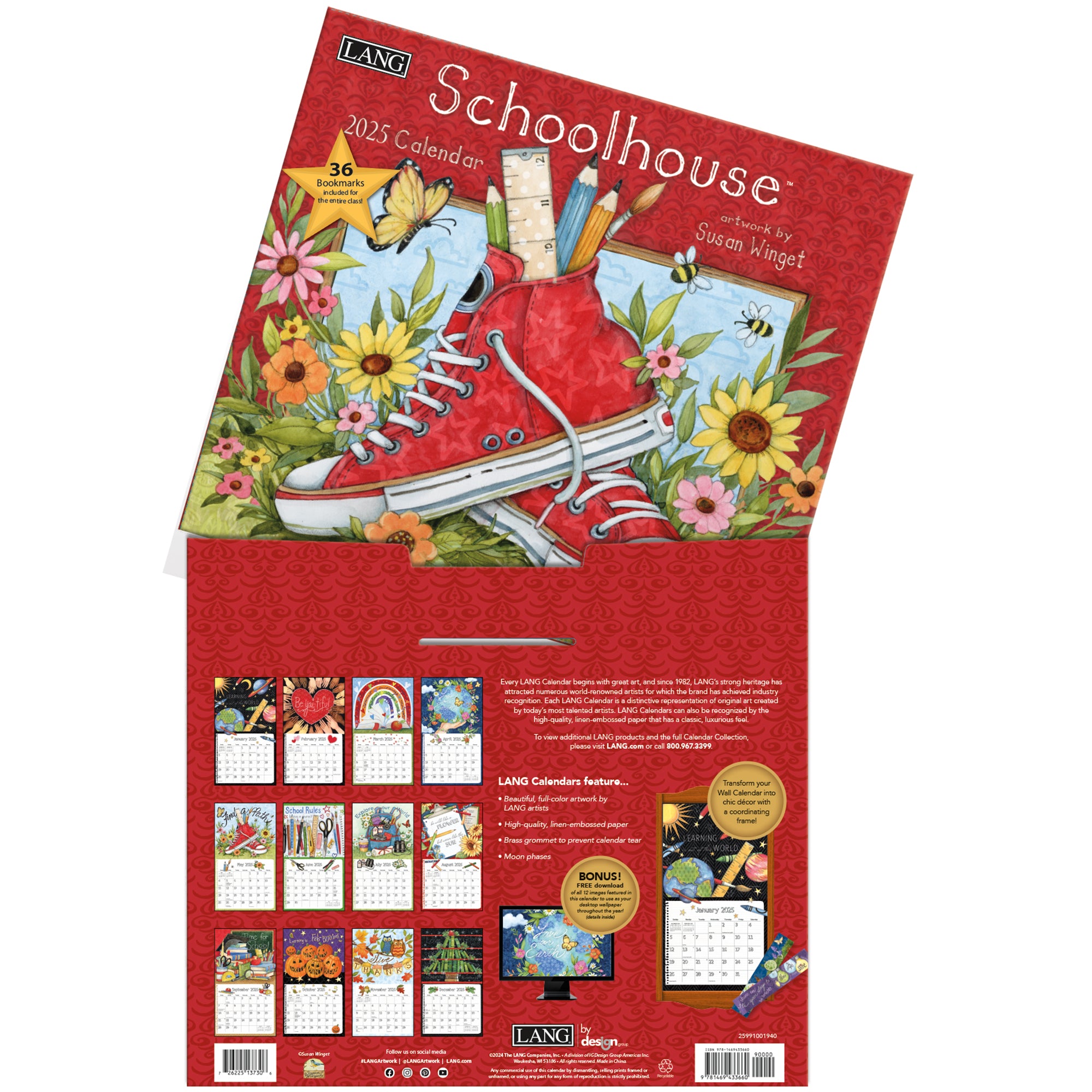 2025 Schoolhouse By Susan Winget - LANG Deluxe Wall Calendar