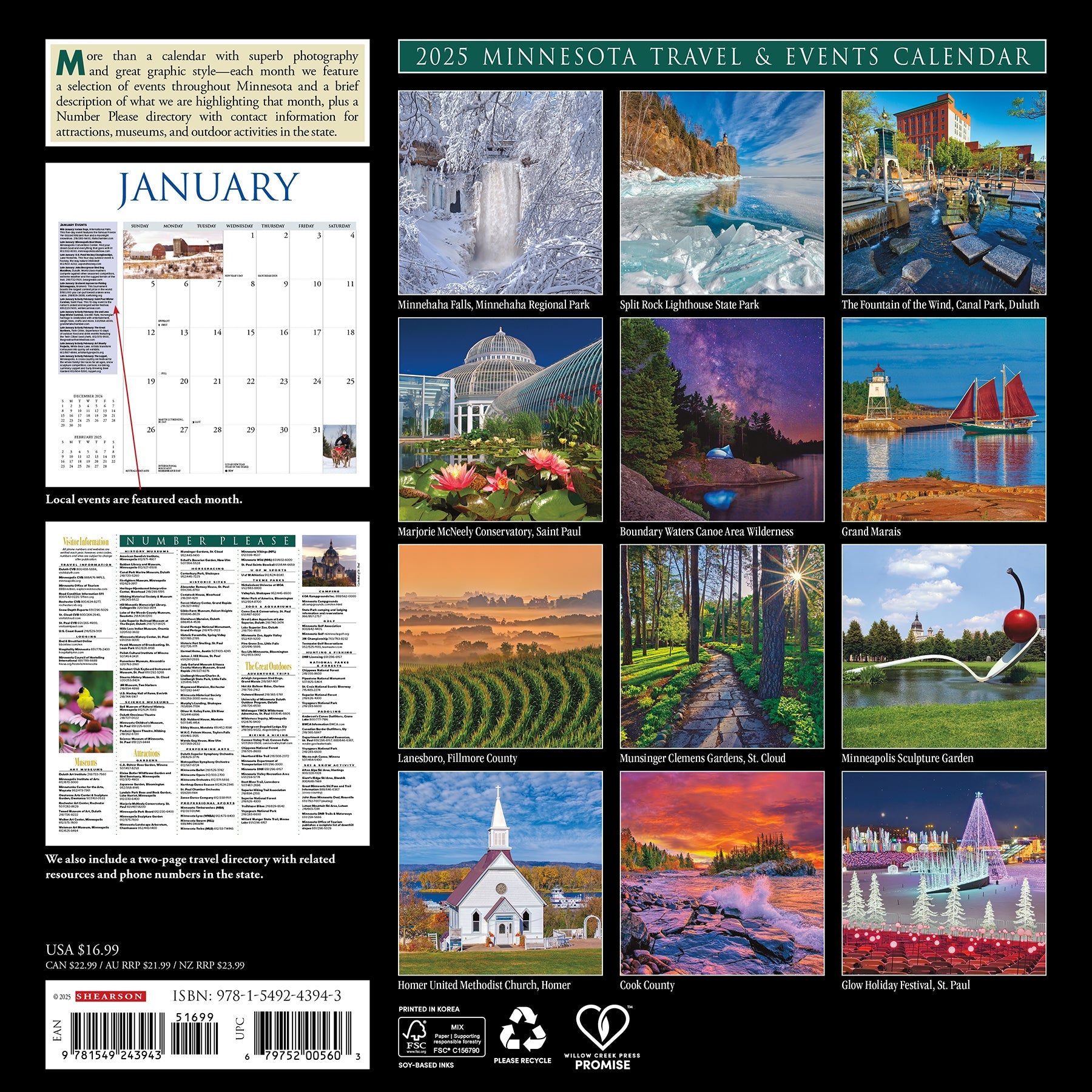 2025 Minnesota - Square Wall Calendar