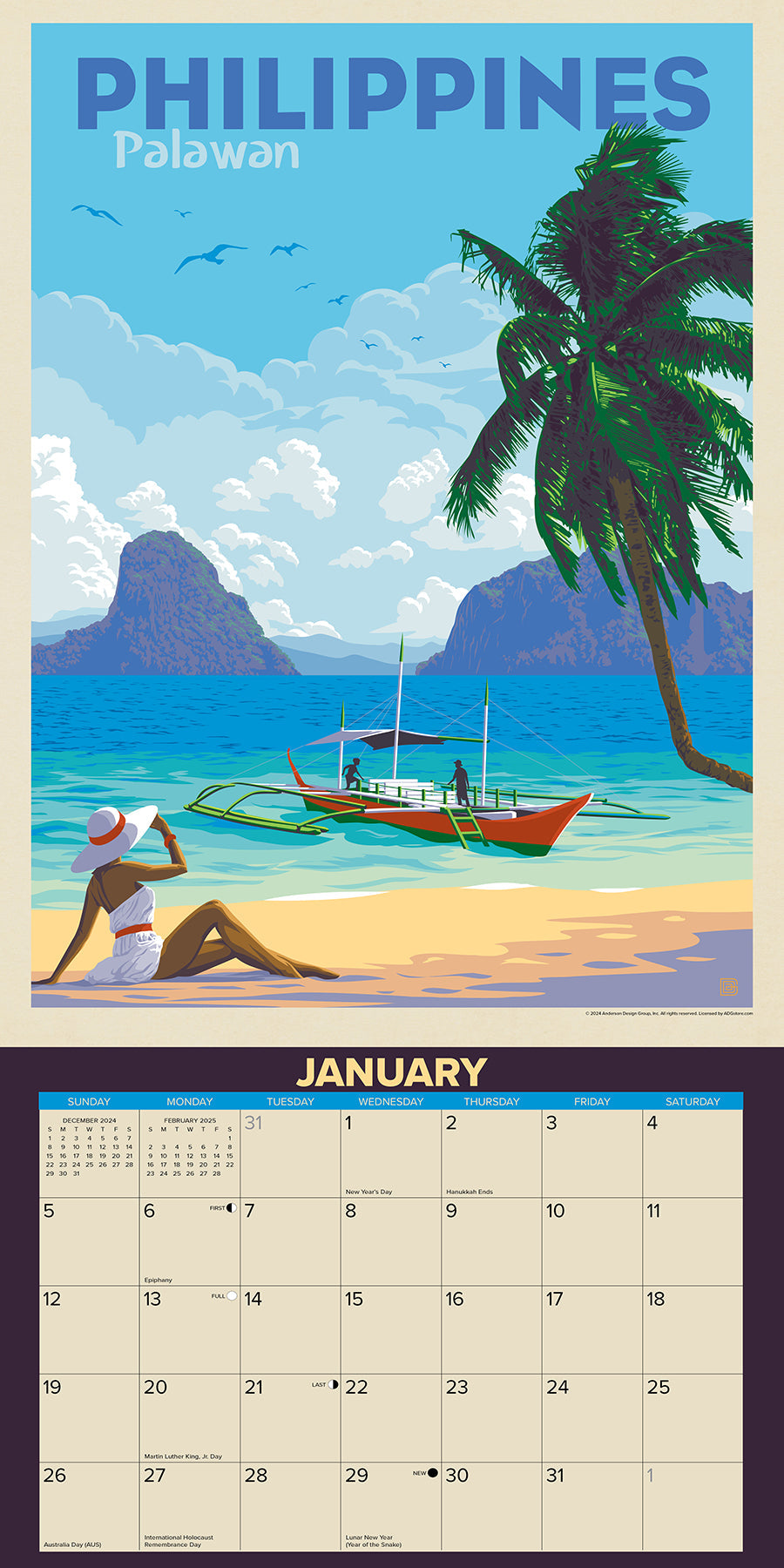 2025 World Travel (ADG) - Square Wall Calendar