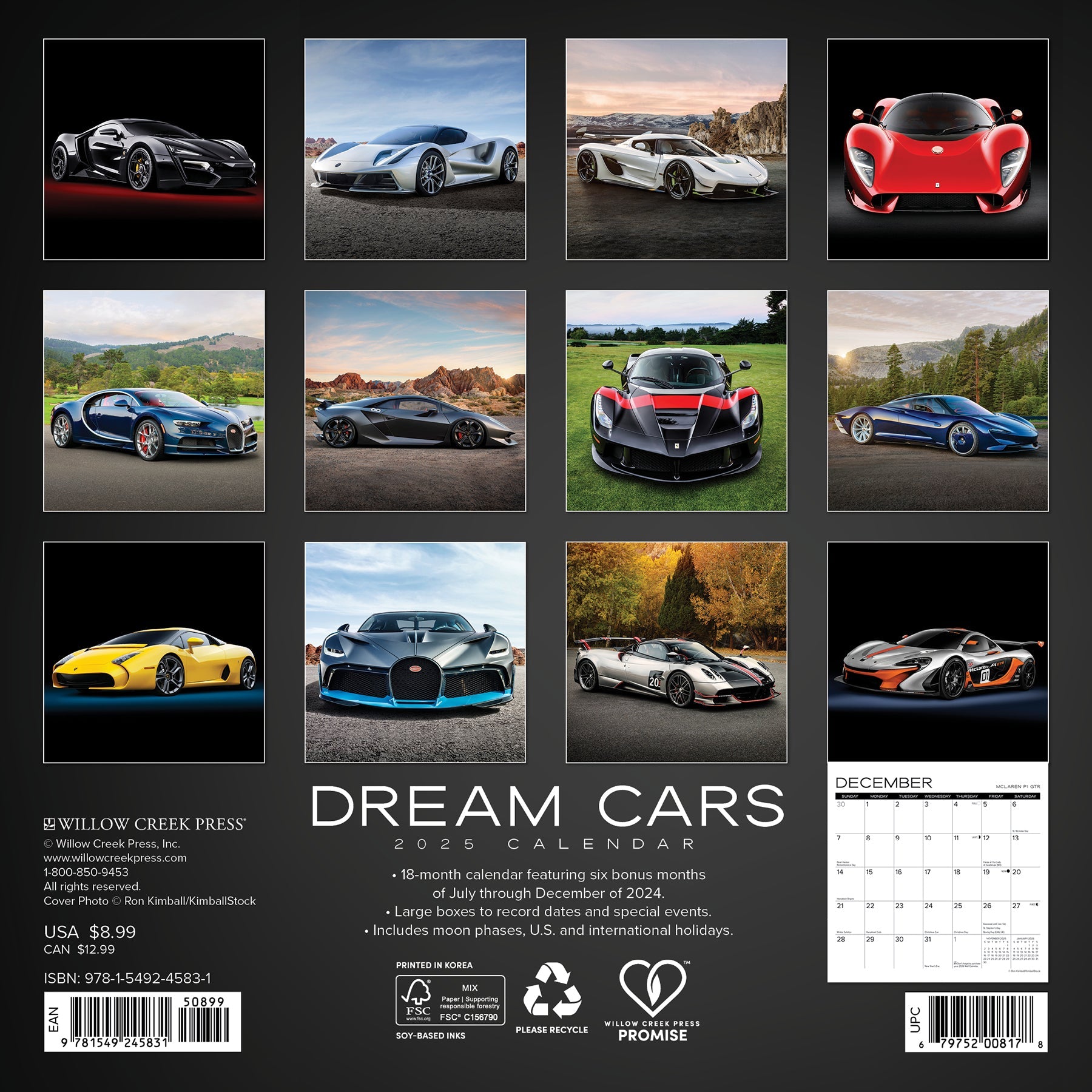 2025 Dream Cars - Mini Wall Calendar