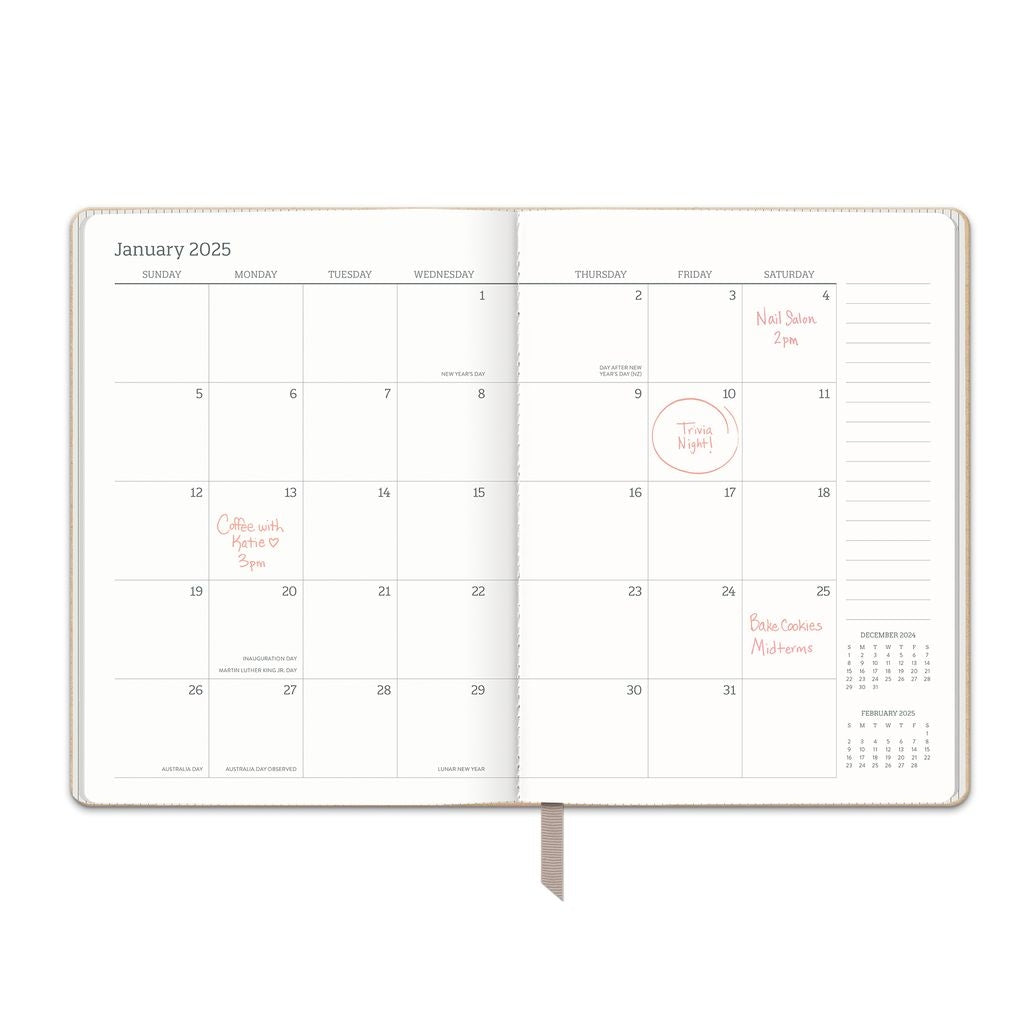 2025 Dots on Dove Gray - Large Dual-Textured Weekly & Monthly Diary/Planner by Orange Circle Studio