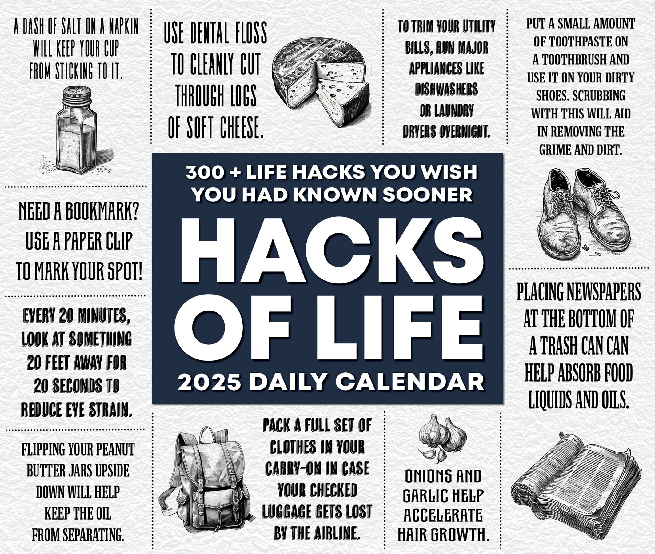 2025 Hacks of Life - Daily Boxed Page-A-Day Calendar